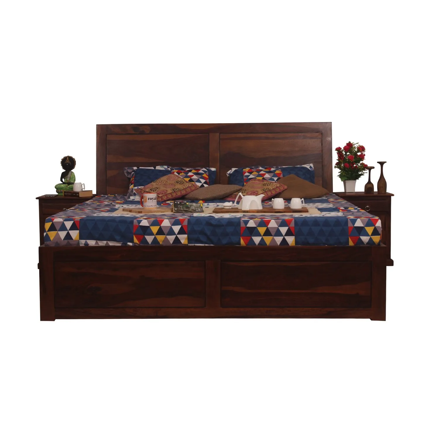 Royal Finish Simpaley King Storage Bed In Solid Sheesham Wood sheesham wood bed image 5