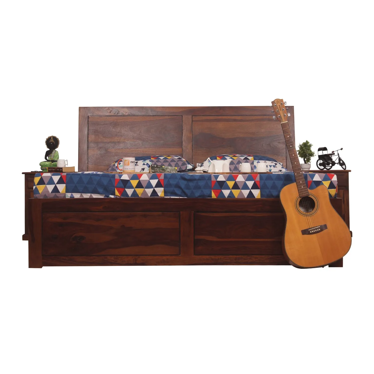 Royal Finish Simpaley King Storage Bed In Solid Sheesham Wood sheesham wood bed image 7