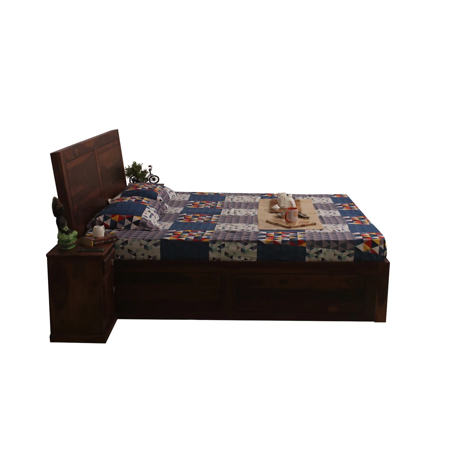 Royal Finish Simpaley King Storage Bed In Solid Sheesham Wood sheesham wood bed image 8