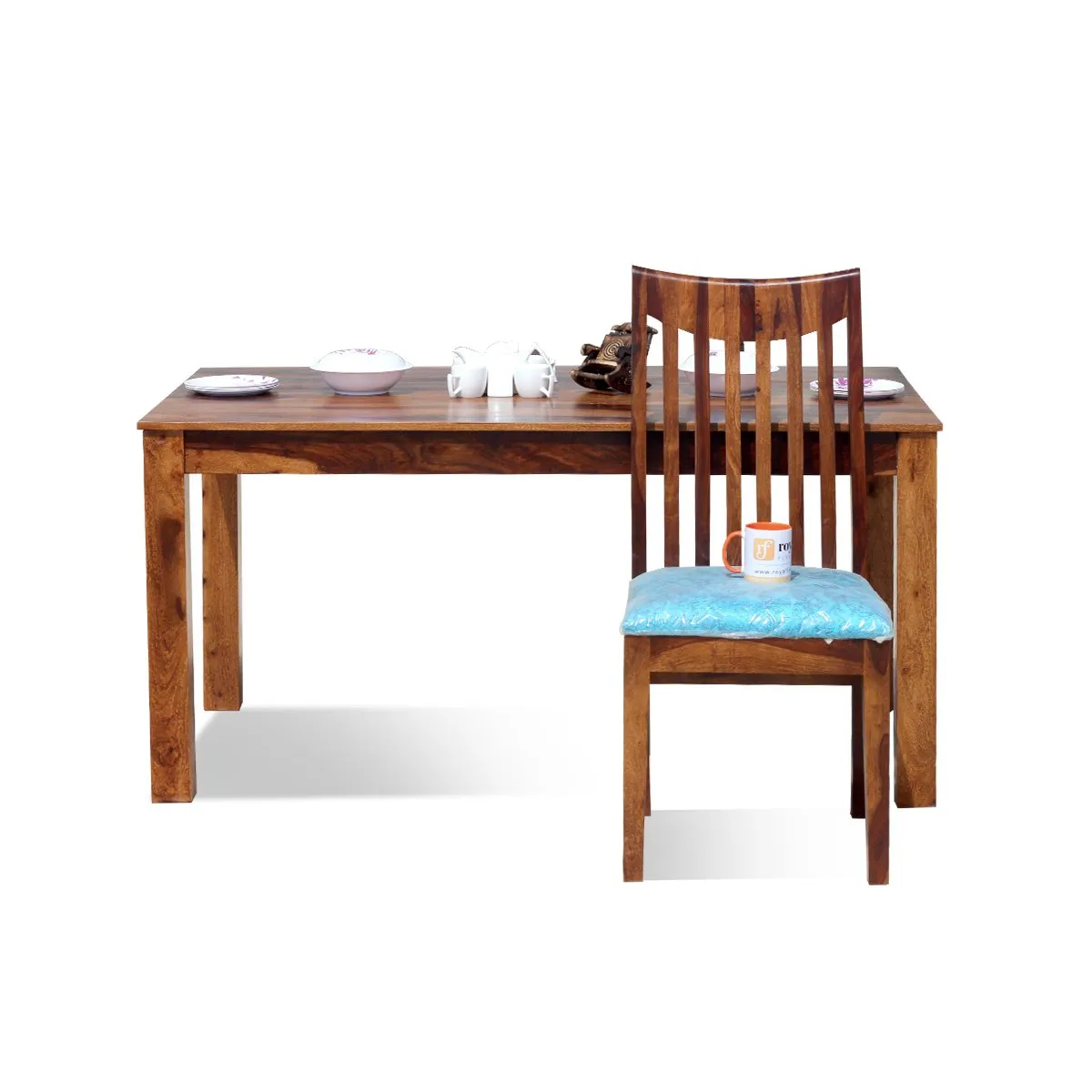 Royal Finish Serene 6 Seater Dining Set in Natural Premium Furniture sheesham dining table image 10