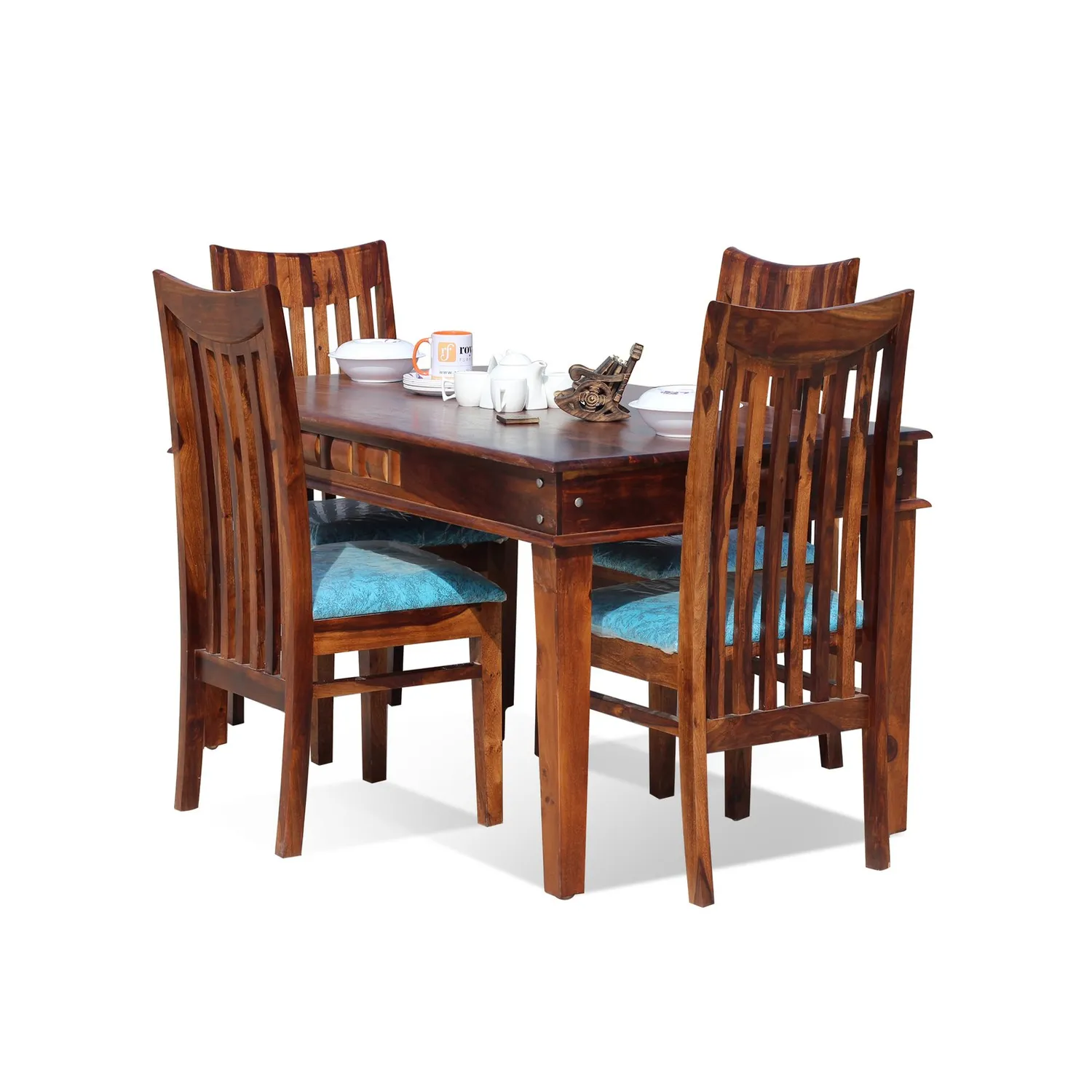 Royal Finish Wingo Dining in Sheesham with Natural Color Matte Finished sheesham dining table image 4