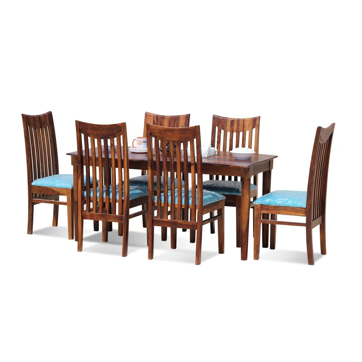 Royal Finish Deco 6 Seater Dining Set in Natural Premium Furniture Sheesham Wood sheesham dining table image 4