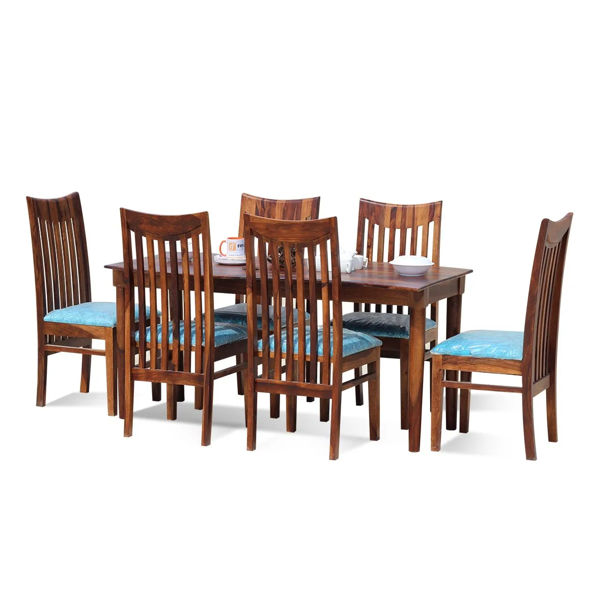 Royal Finish Deco 6 Seater Dining Set in Natural Premium Furniture Sheesham Wood sheesham dining table image 6