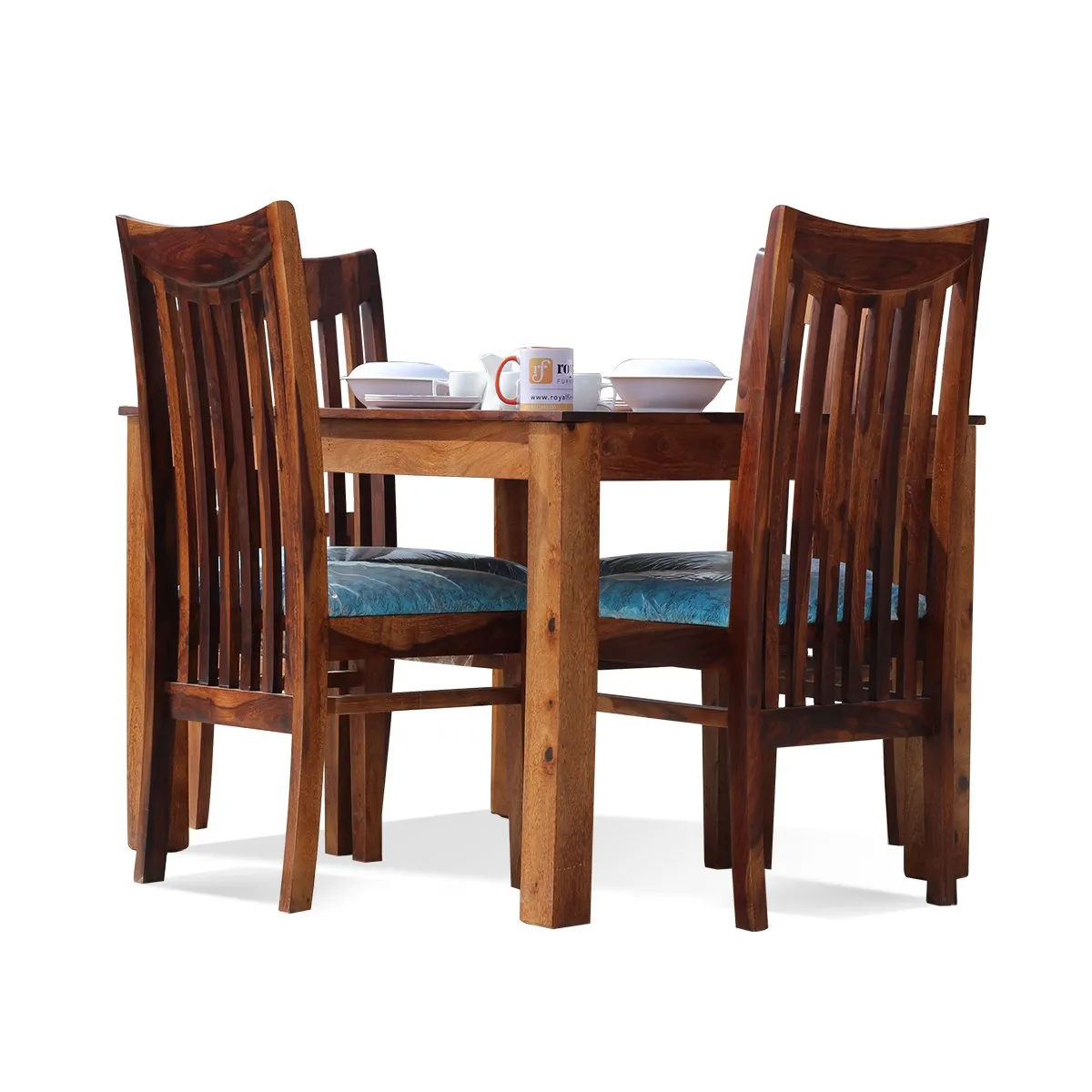 Royal Finish Serene 4 Seater Dining Set in Natural Furniture Sheesham Wood sheesham dining table image 4