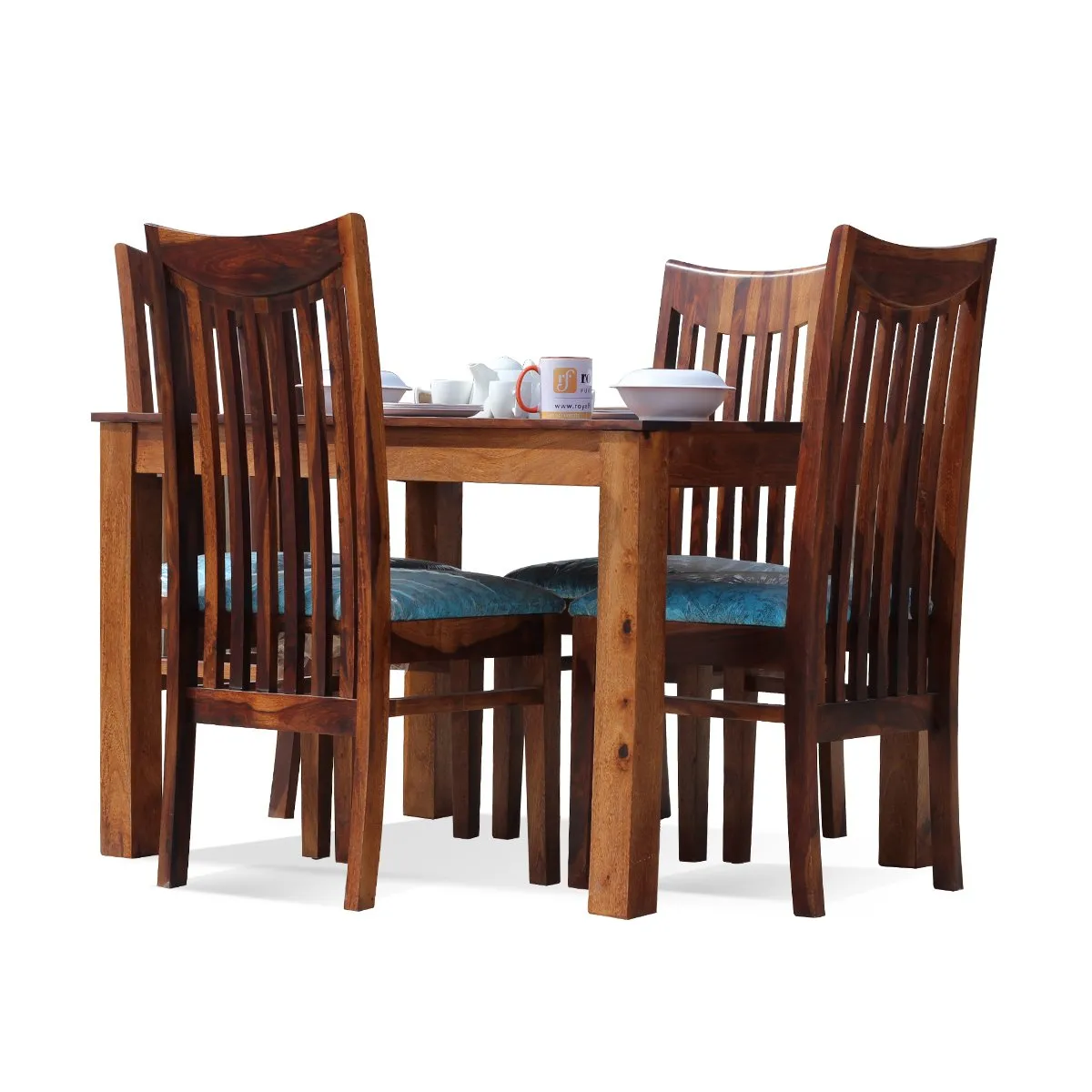 Royal Finish Serene 4 Seater Dining Set in Natural Furniture Sheesham Wood sheesham dining table image 5