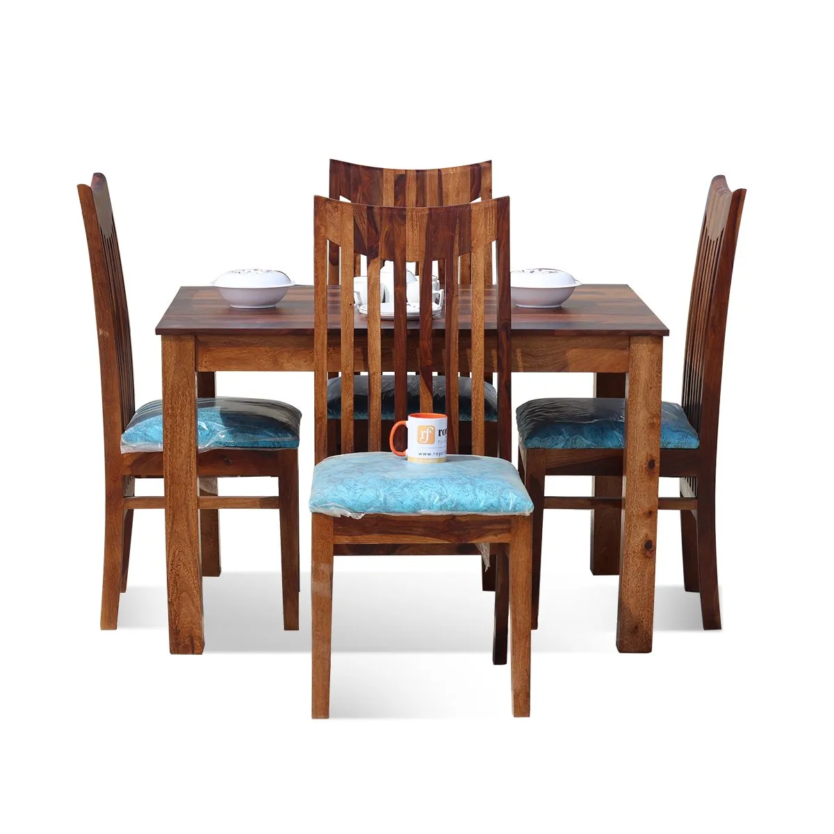 Royal Finish Serene 4 Seater Dining Set in Natural Furniture Sheesham Wood sheesham dining table image 8