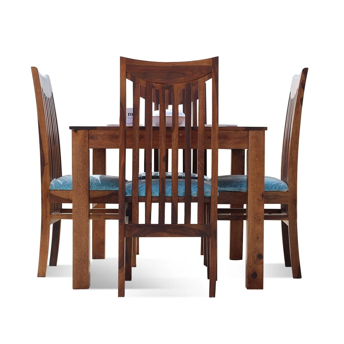 Royal Finish Serene 4 Seater Dining Set in Natural Furniture Sheesham Wood sheesham dining table image 9