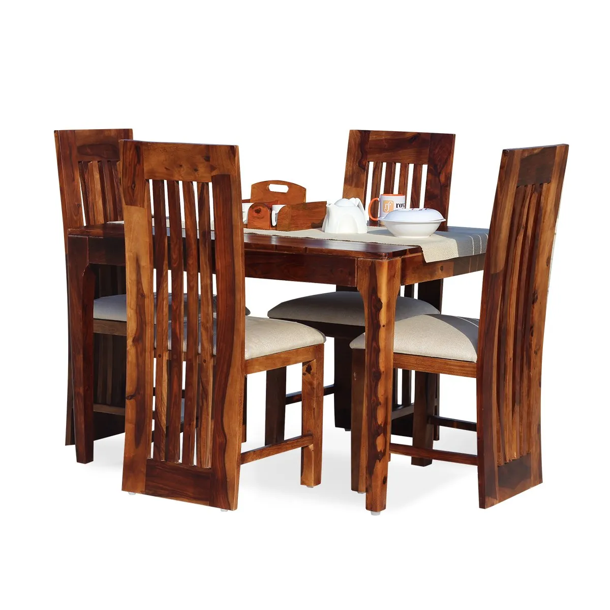 Royal Finish Selope 4 Seater Dining Set in Natural Furniture Sheesham Wood sheesham dining table image 6