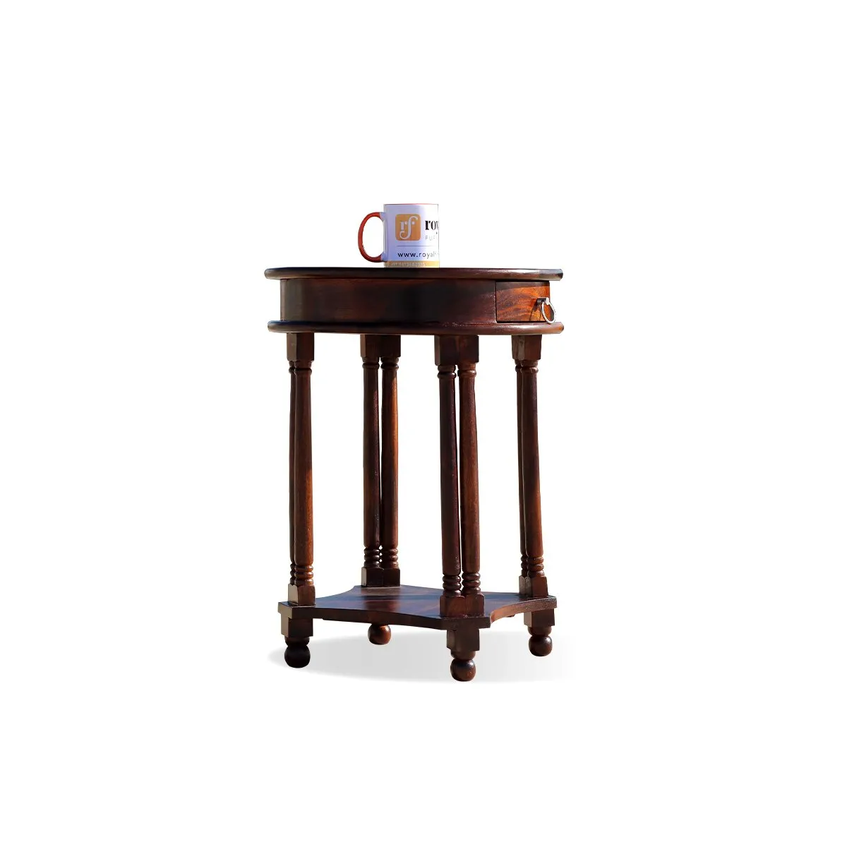 Royal Finish Wheele One Drawer Telephone Table in Natural Colour in Sheesham sheesham wood furniture image 5