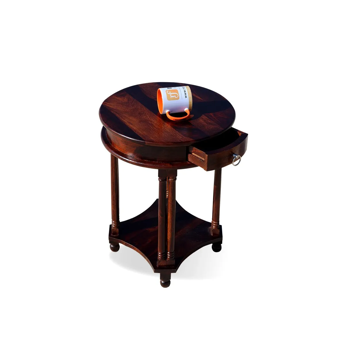 Royal Finish Wheele One Drawer Telephone Table in Natural Colour in Sheesham sheesham wood furniture image 6