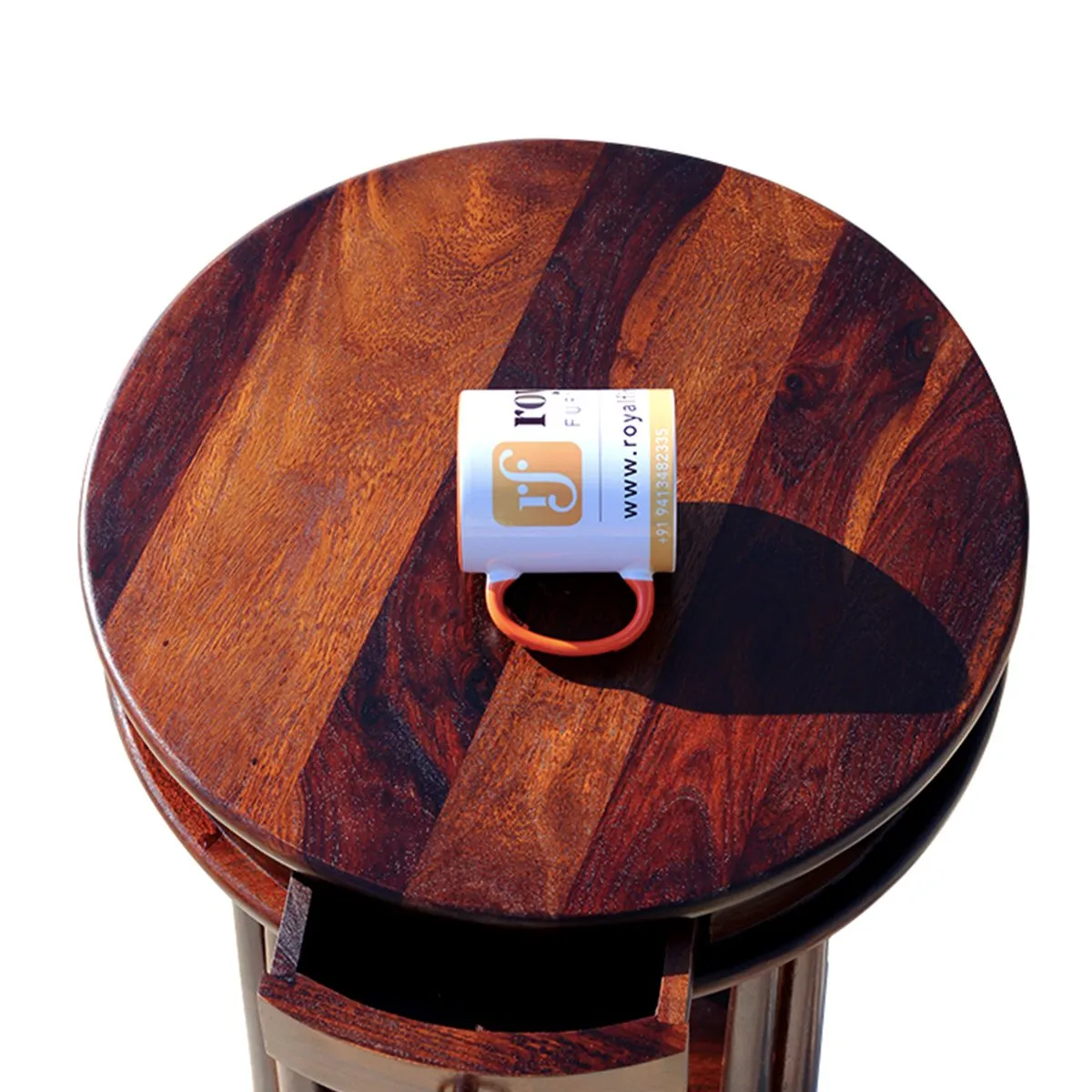 Royal Finish Wheele One Drawer Telephone Table in Natural Colour in Sheesham sheesham wood furniture image 11