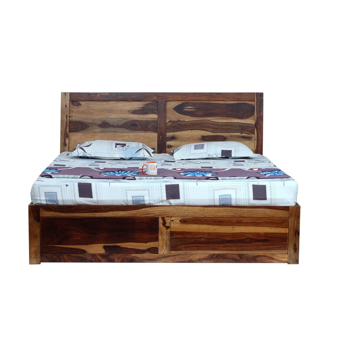 Royal Finish Simpaley King Without Storage Bed In Solid Sheesham Wood sheesham wood bed image 5