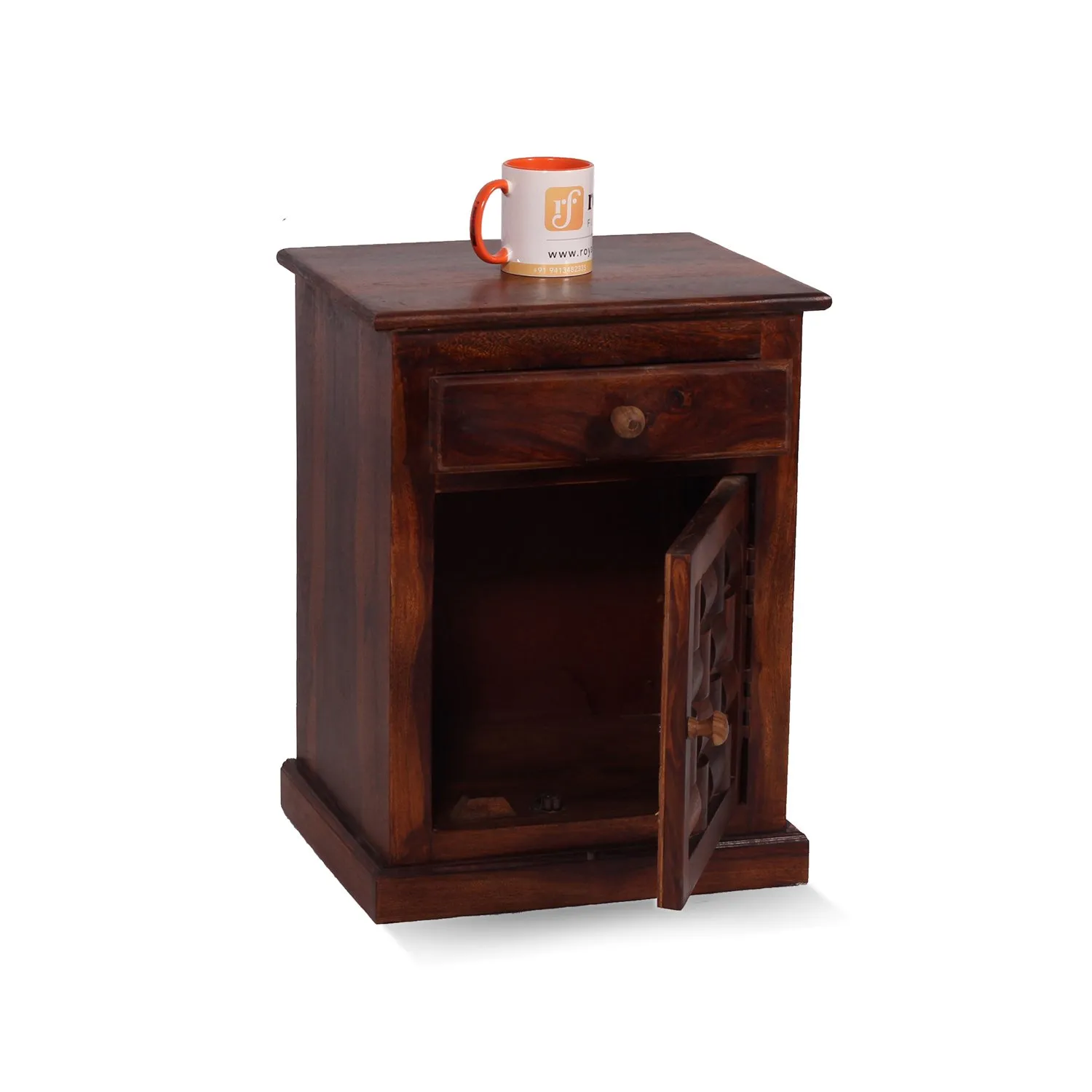 Royal Finish Nivora Bedside Table In Furniture Sheesham Wood sheesham wood bed image 6