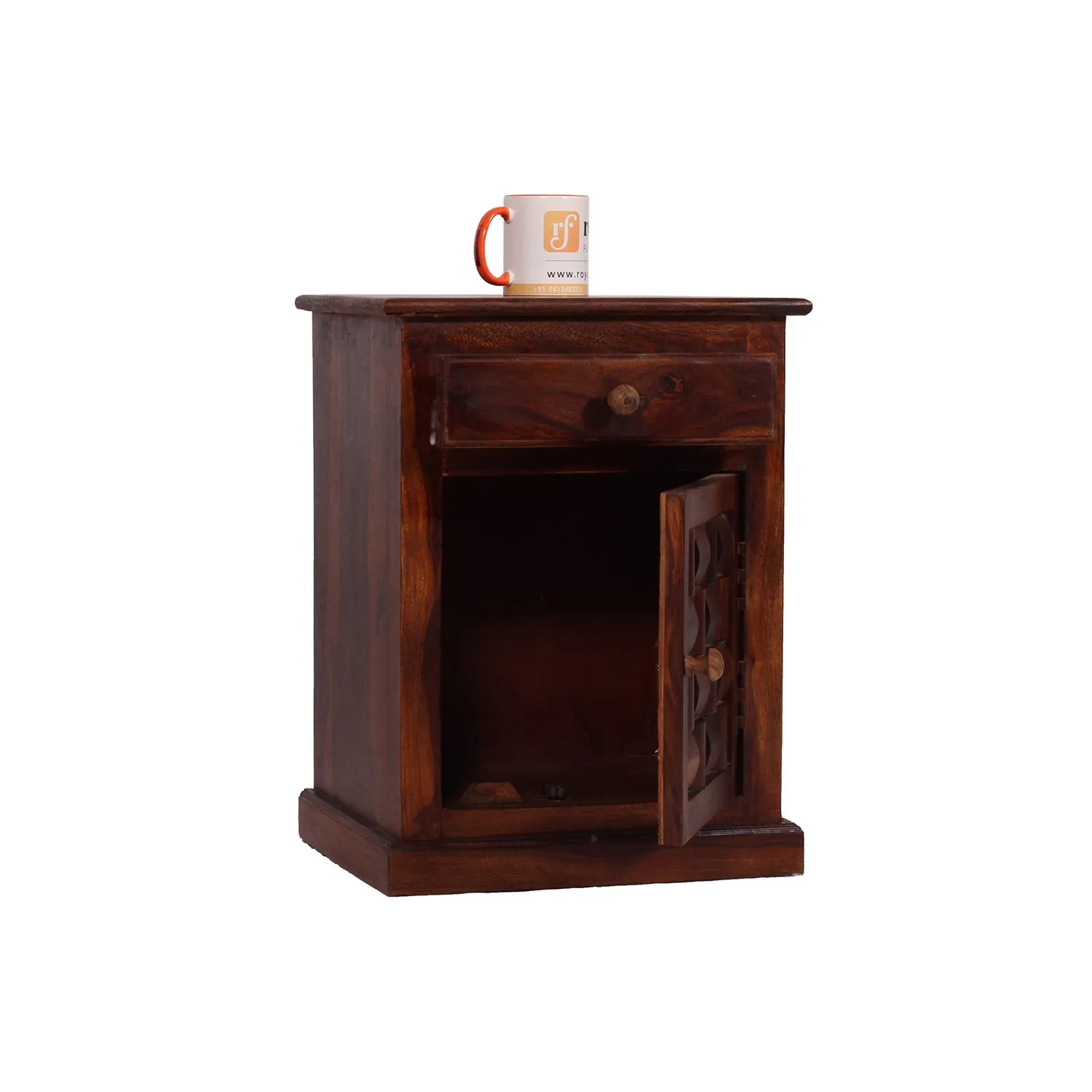 Royal Finish Nivora Bedside Table In Furniture Sheesham Wood sheesham wood bed image 7