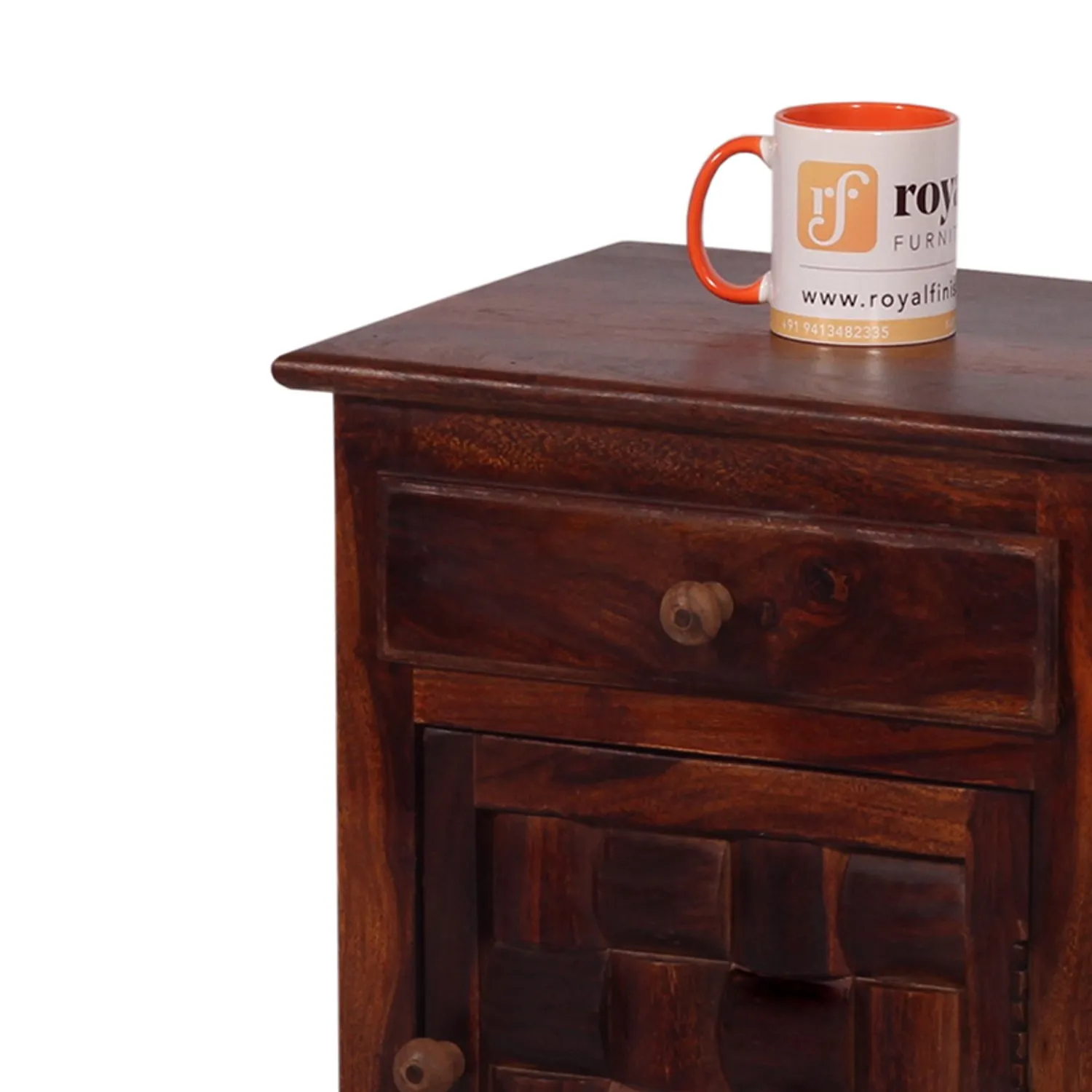 Royal Finish Nivora Bedside Table In Furniture Sheesham Wood sheesham wood bed image 9