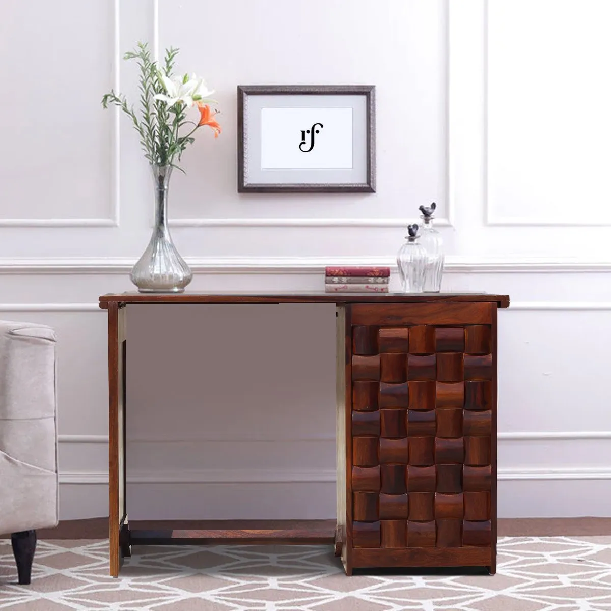 Royal Finish Nivora design Both Side Study Table in Furniture Sheesham