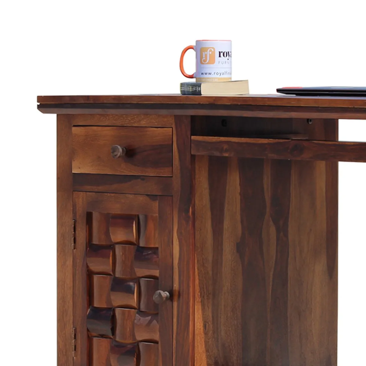 Royal Finish Nivora CT with Keyboard tray Study Table in Furniture Sheesham wooden study table image 10