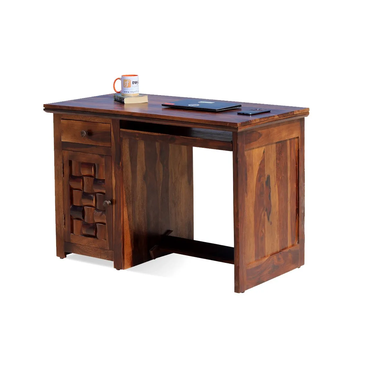 Royal Finish Nivora CT with Keyboard tray Study Table in Furniture Sheesham wooden study table image 11