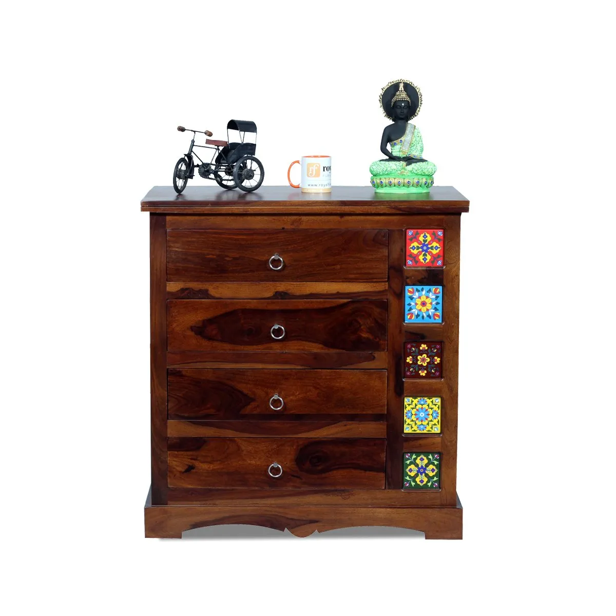Royal Finish Hosh Tielac Chest of Drawer in Sheesham Natural Colour,Matte Polish sheesham wood furniture image 4