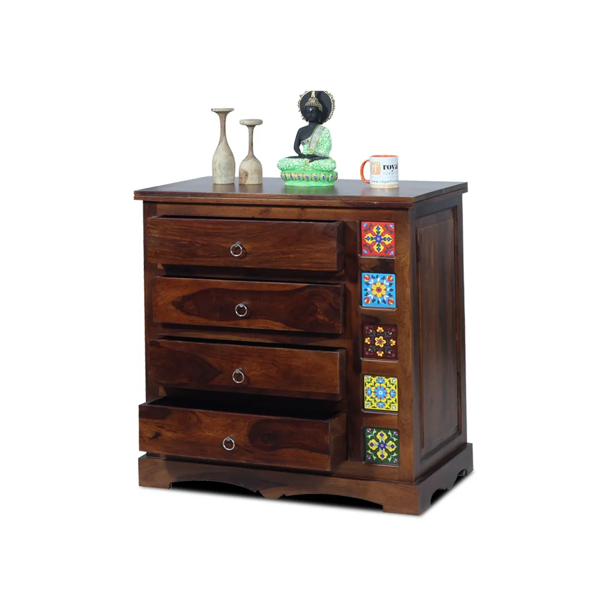Royal Finish Hosh Tielac Chest of Drawer in Sheesham Natural Colour,Matte Polish sheesham wood furniture image 5