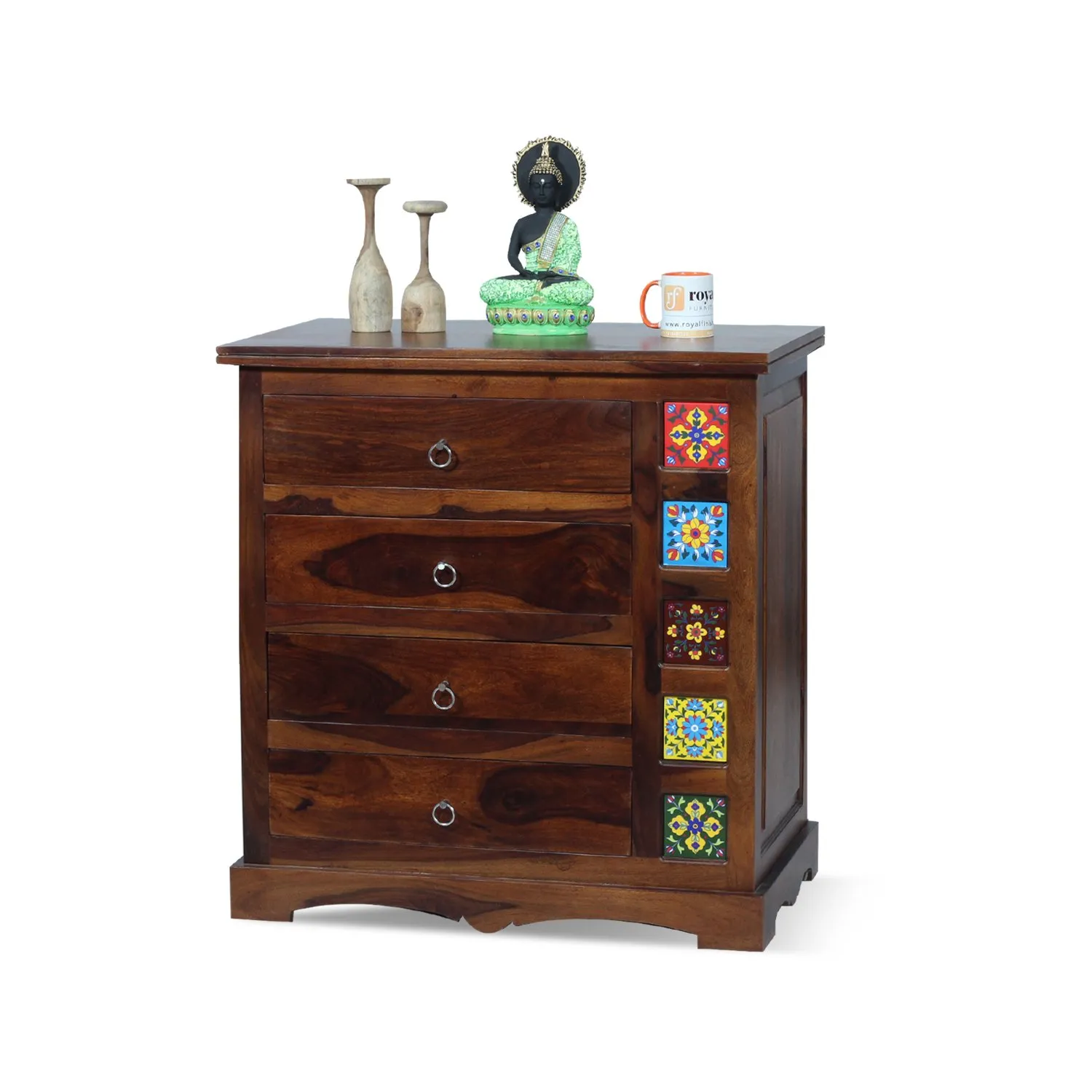 Royal Finish Hosh Tielac Chest of Drawer in Sheesham Natural Colour,Matte Polish sheesham wood furniture image 6
