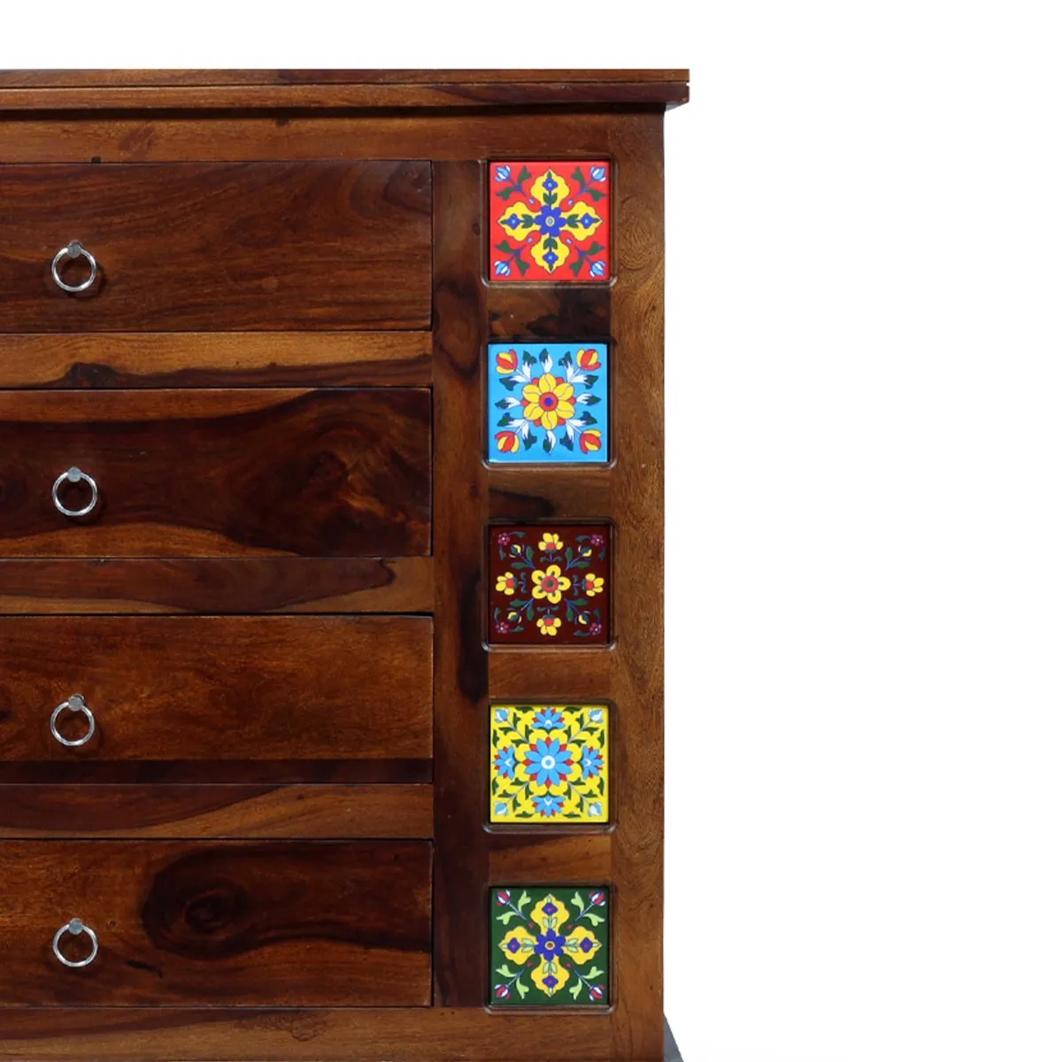 Royal Finish Hosh Tielac Chest of Drawer in Sheesham Natural Colour,Matte Polish sheesham wood furniture image 8