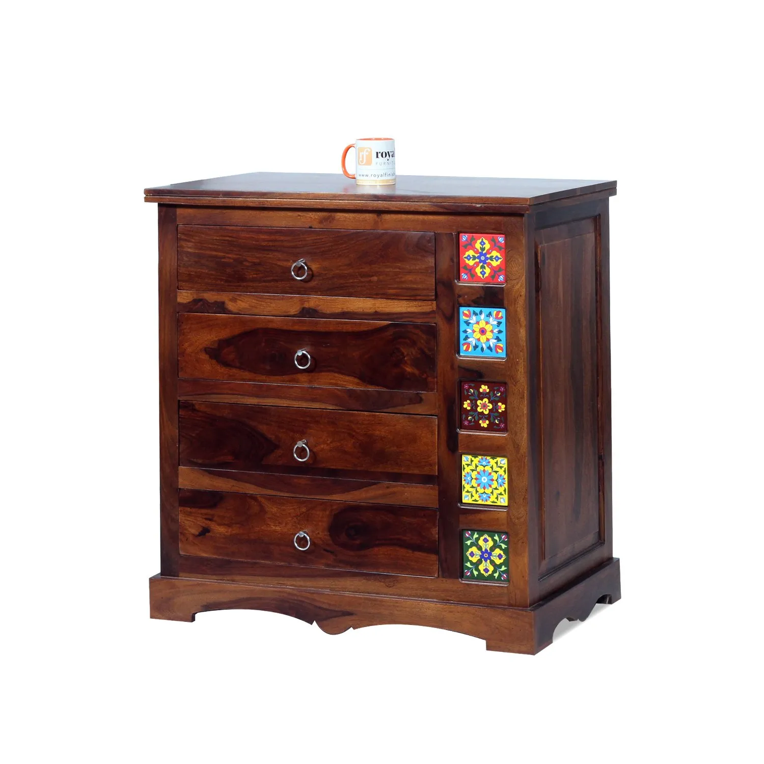 Royal Finish Hosh Tielac Chest of Drawer in Sheesham Natural Colour,Matte Polish sheesham wood furniture image 9