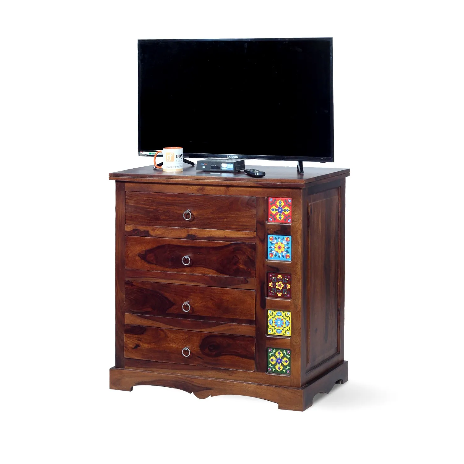 Royal Finish Hosh Tielac Chest of Drawer in Sheesham Natural Colour,Matte Polish sheesham wood furniture image 10