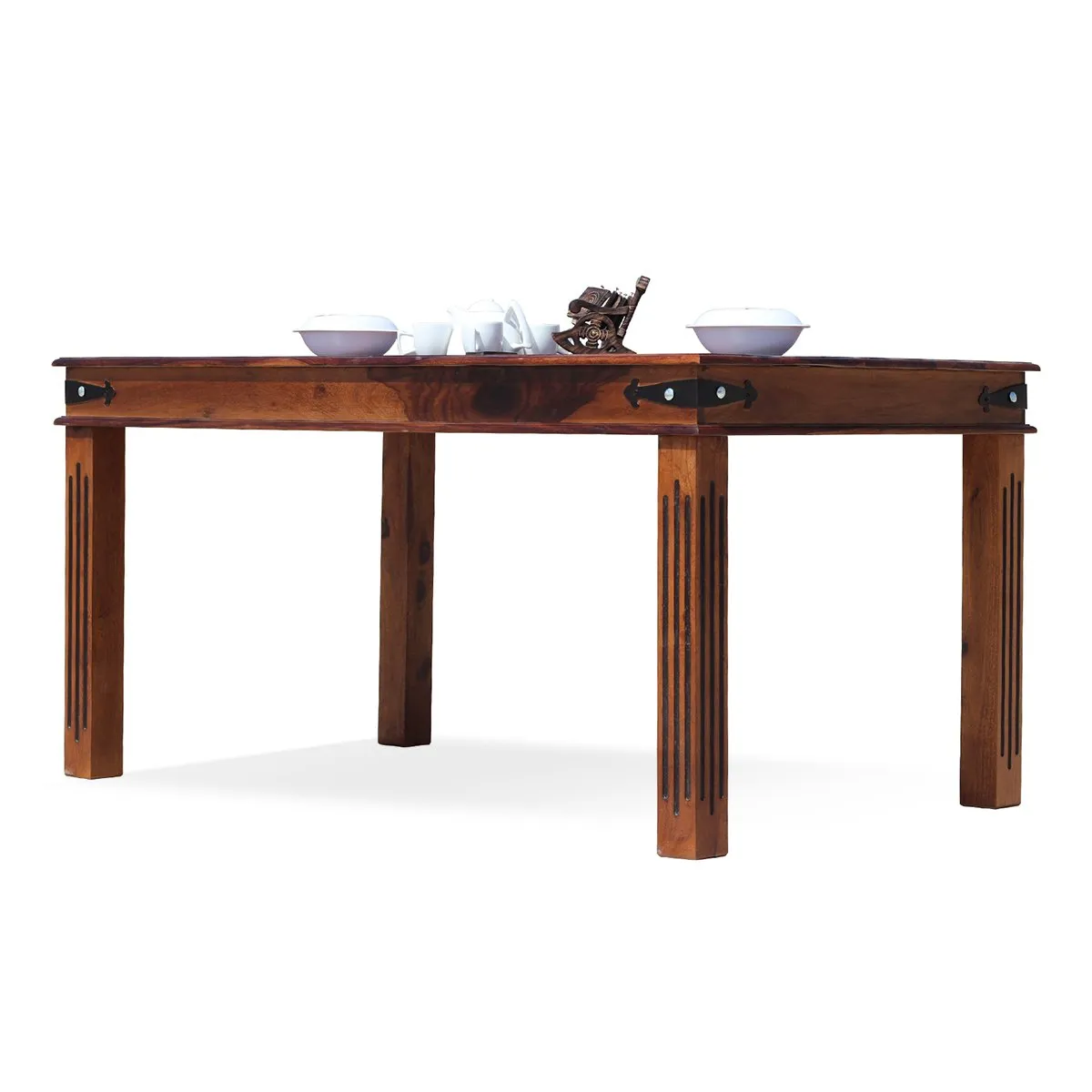 Royal Finish Pecko 6 Seater Dining Set in Natural Premium Furniture Sheesam sheesham dining table image 9