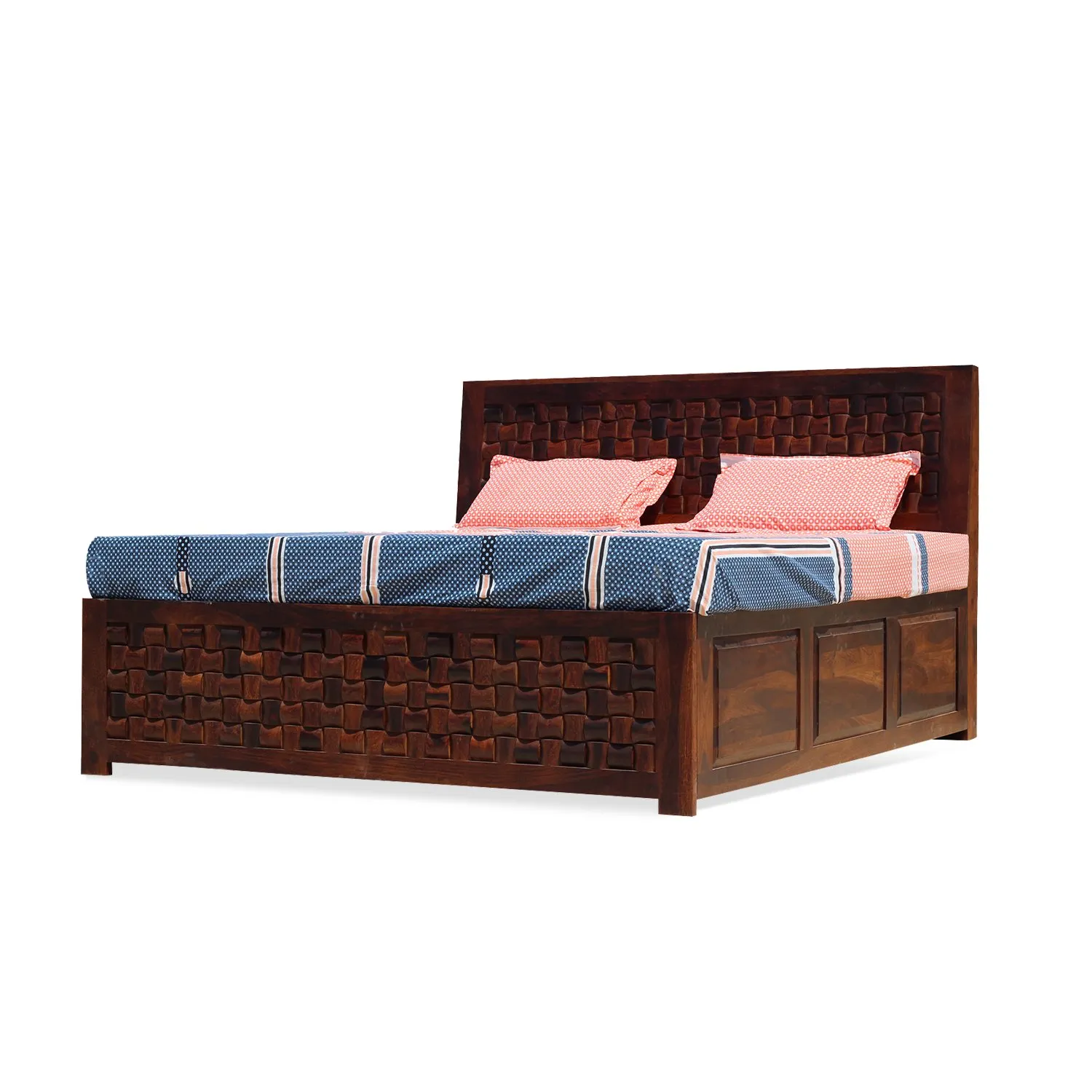 Royal Finish Nivora King Size Storage Bed In Solid Sheesham Wood in Matte Finish sheesham wood bed image 6
