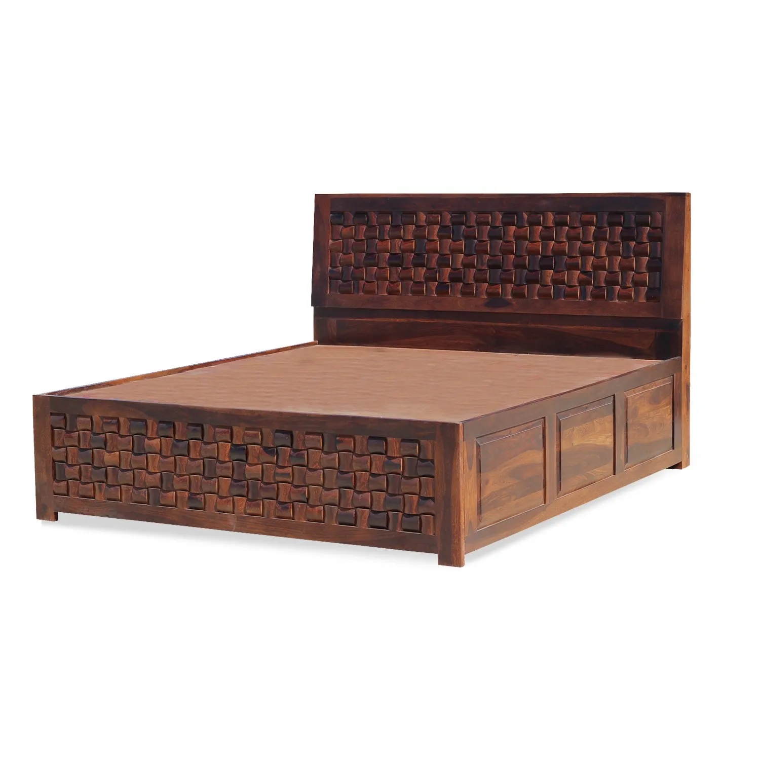Royal Finish Nivora King Size Storage Bed In Solid Sheesham Wood in Matte Finish sheesham wood bed image 9