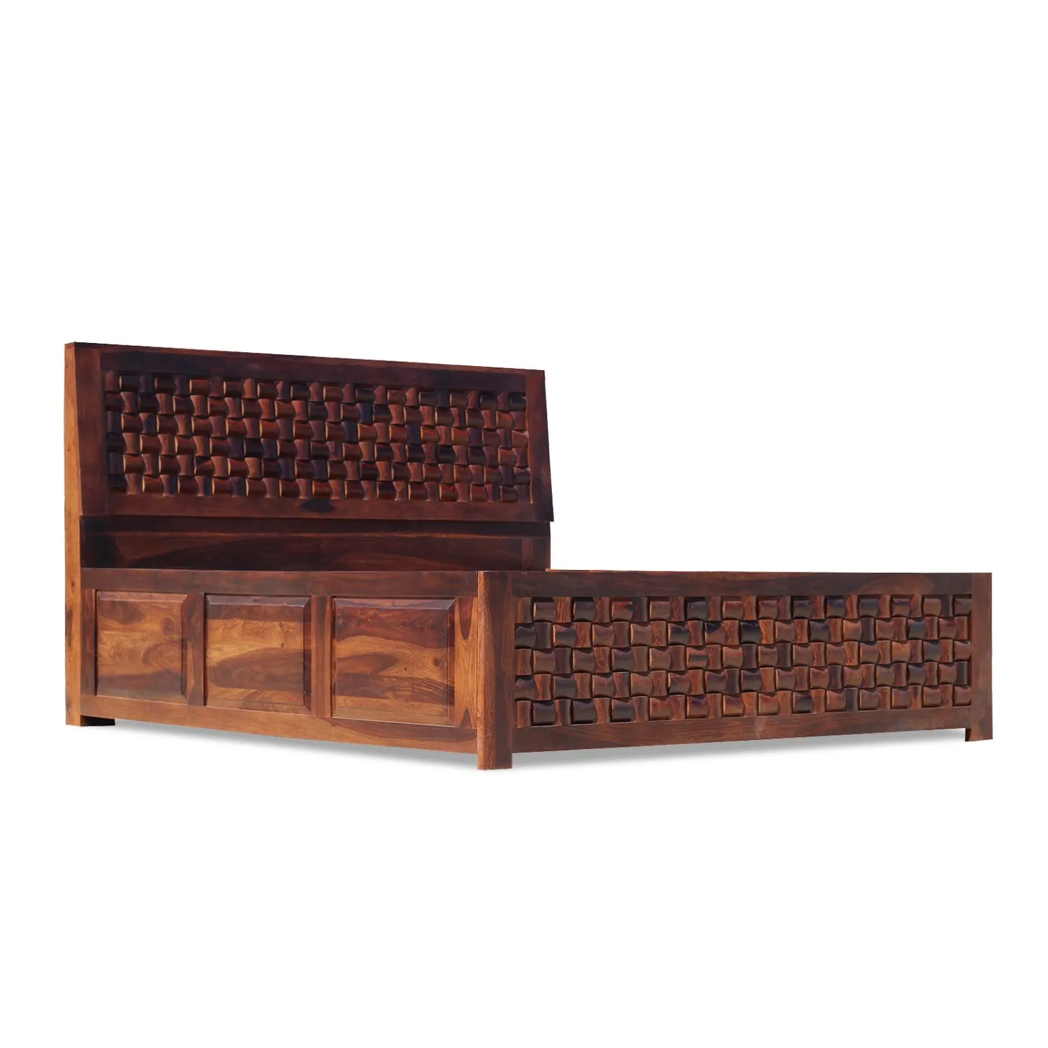 Royal Finish Nivora King Size Storage Bed In Solid Sheesham Wood in Matte Finish sheesham wood bed image 10