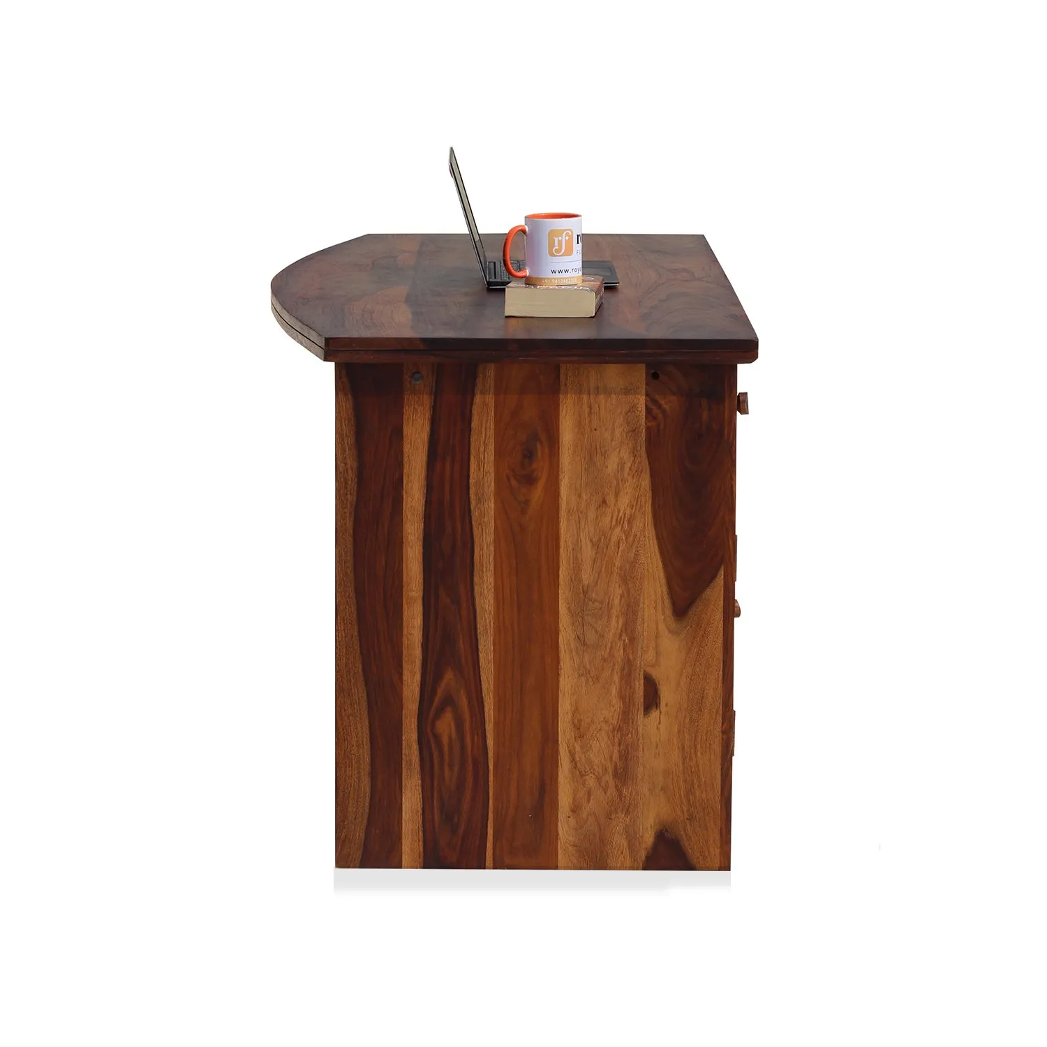 Royal Finish Nivora Office Table in Natural Honey With Matte Finished sheesham wood furniture image 8