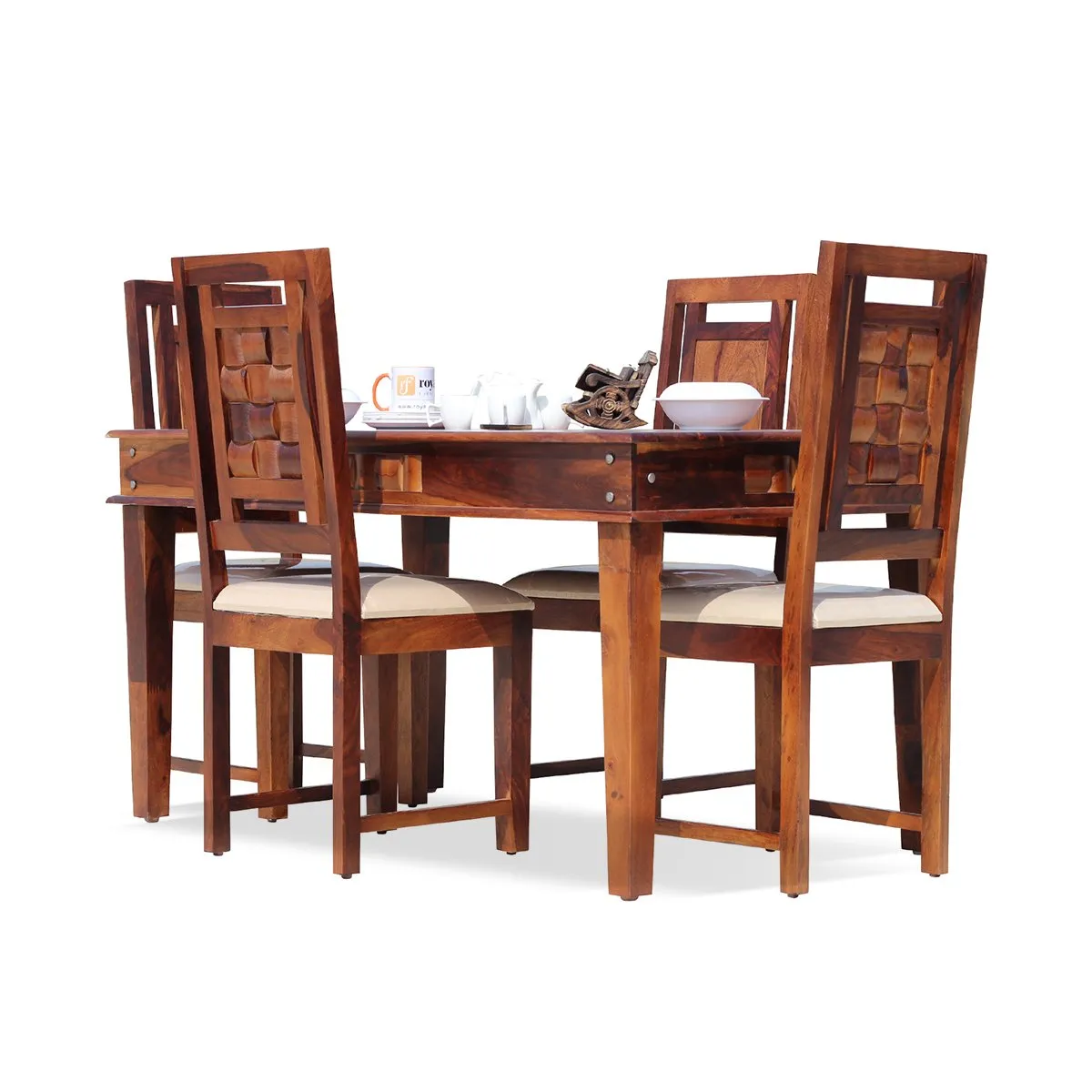 Royal Finish Nivora Moderna Dining in Sheesham with Natural Color Matte Finished sheesham dining table image 4