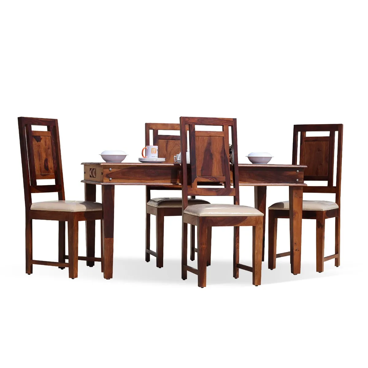 Royal Finish Nivora Moderna Dining in Sheesham with Natural Color Matte Finished sheesham dining table image 5