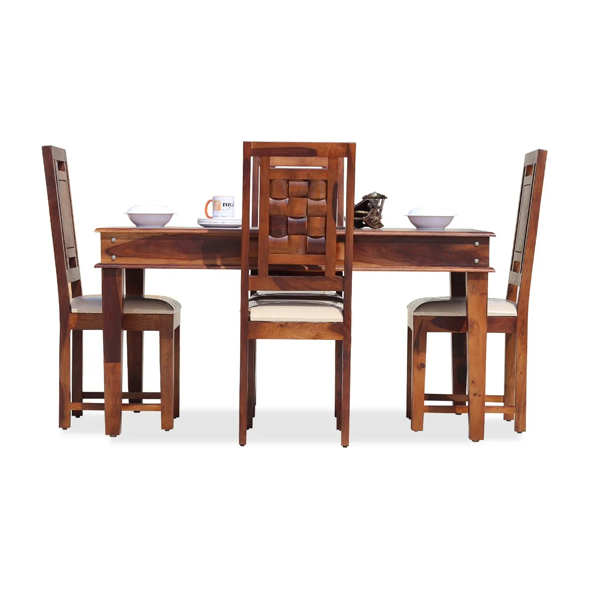 Royal Finish Nivora Moderna Dining in Sheesham with Natural Color Matte Finished sheesham dining table image 7