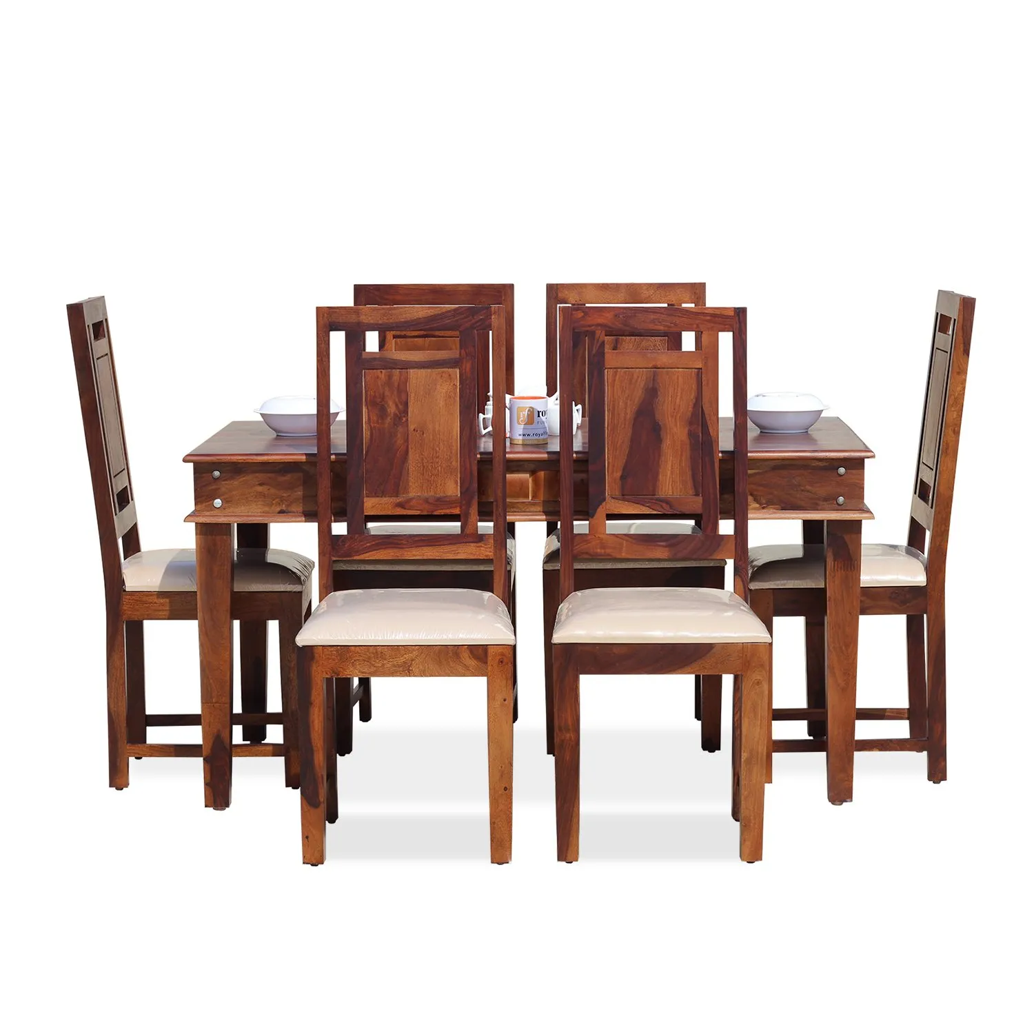 Royal Finish Nivora Moderna Dining in Sheesham with Natural Color Matte Finished sheesham dining table image 5