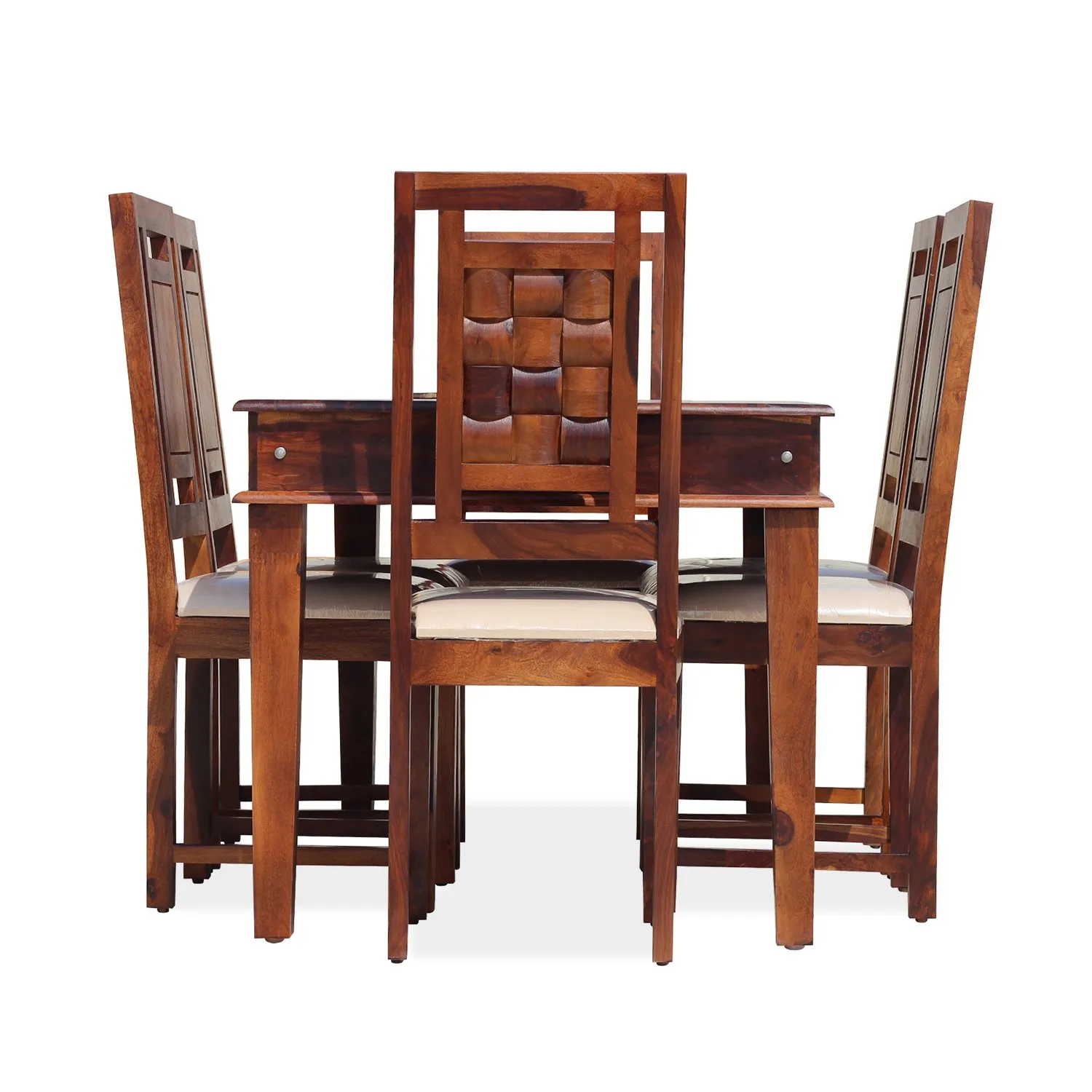 Royal Finish Nivora Moderna Dining in Sheesham with Natural Color Matte Finished sheesham dining table image 6
