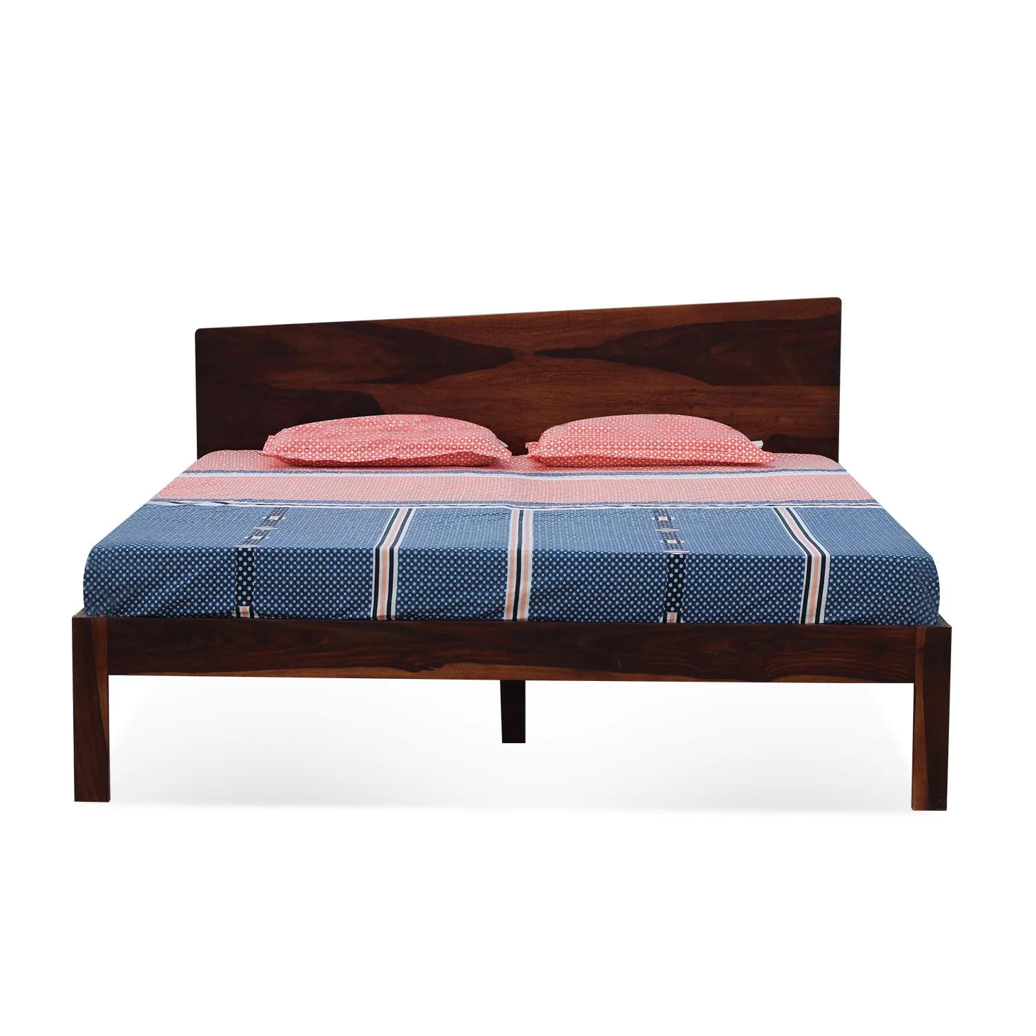 Royal Finish Upexico Queen Size Without Storage Bed In Solid Sheesham woo sheesham wood bed image 6