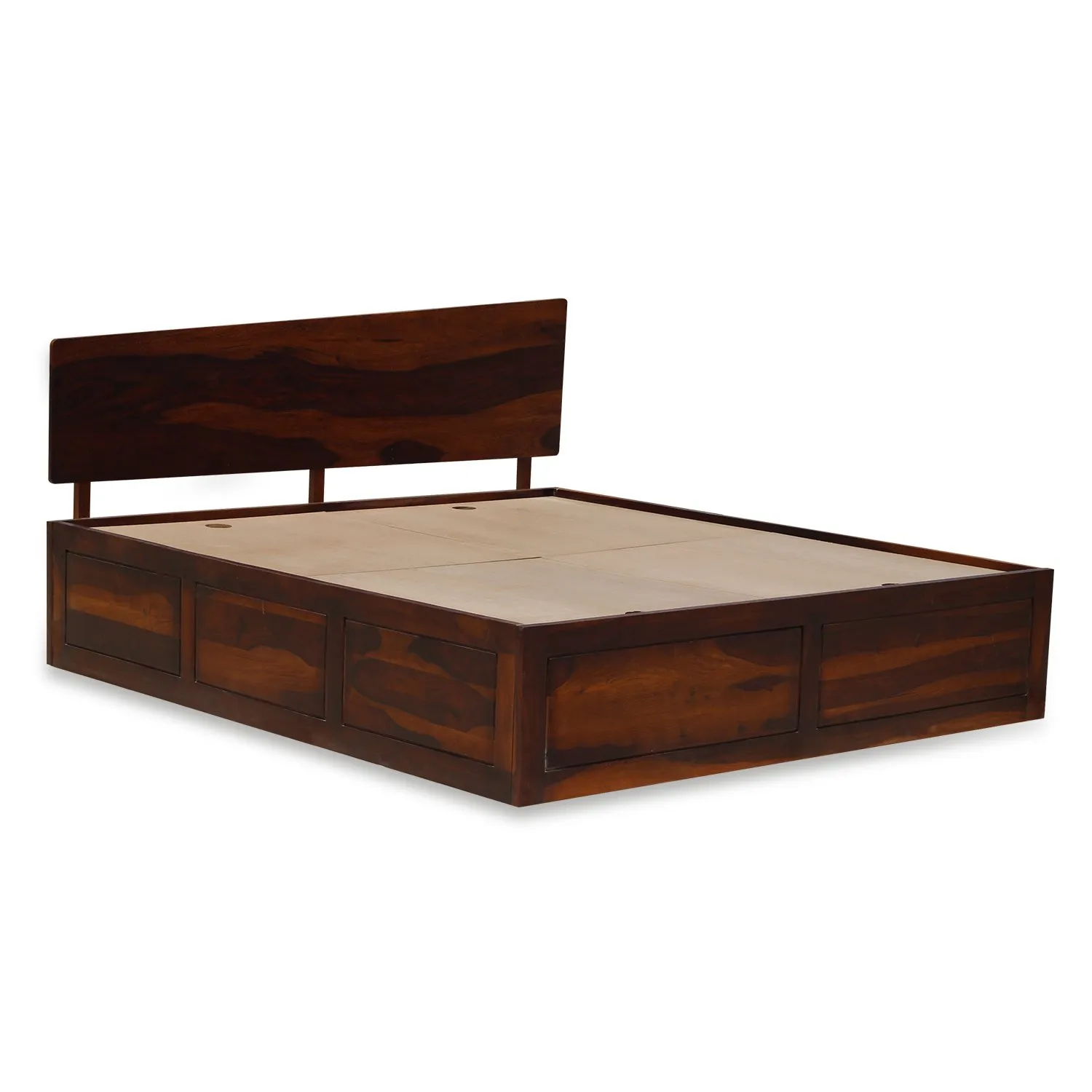 Royal Finish Alfriko Queen Size Storage Bed In Solid Sheesham wood sheesham wood bed image 7