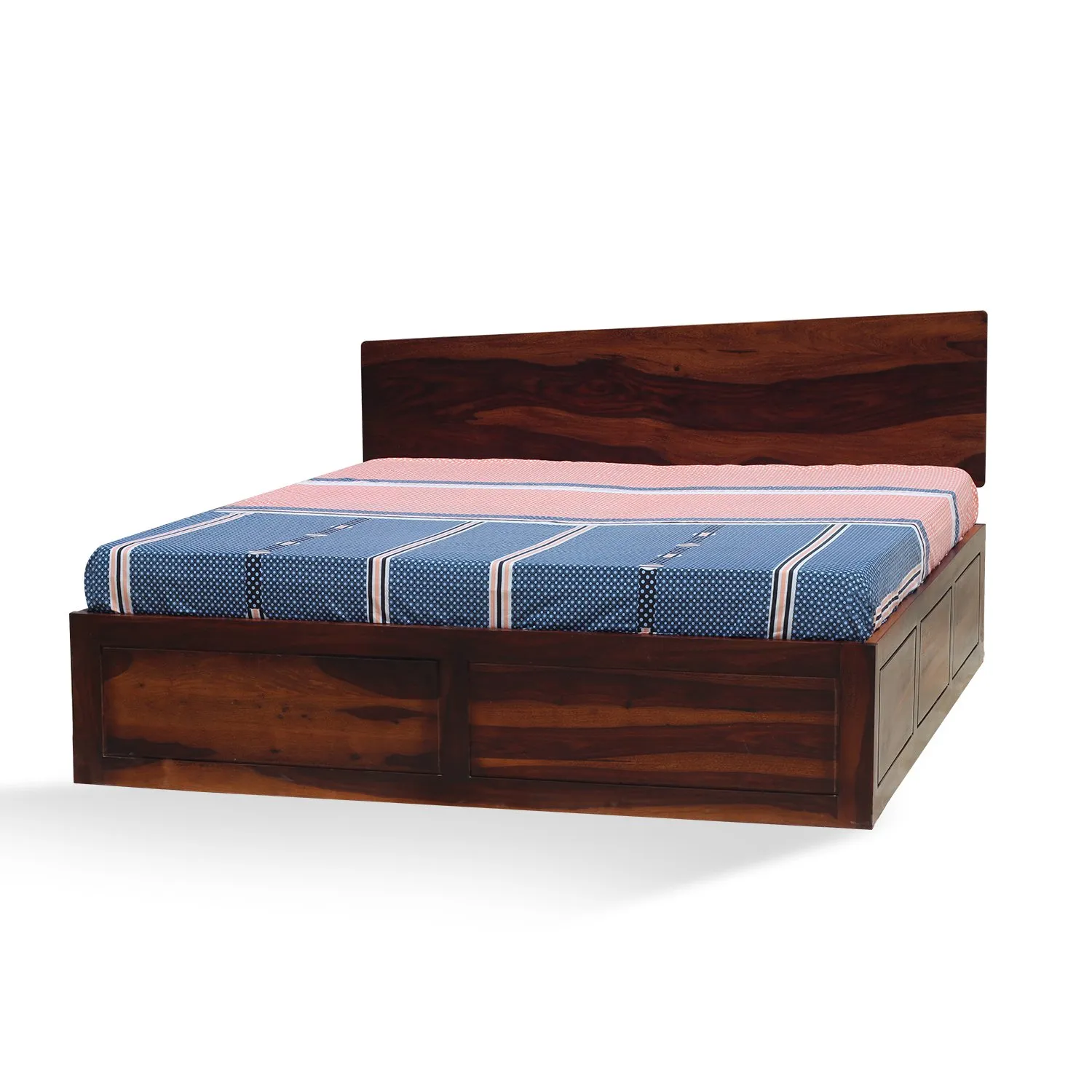 Royal Finish Alfriko King Size Storage Bed In Solid Sheesham wood sheesham wood bed image 4