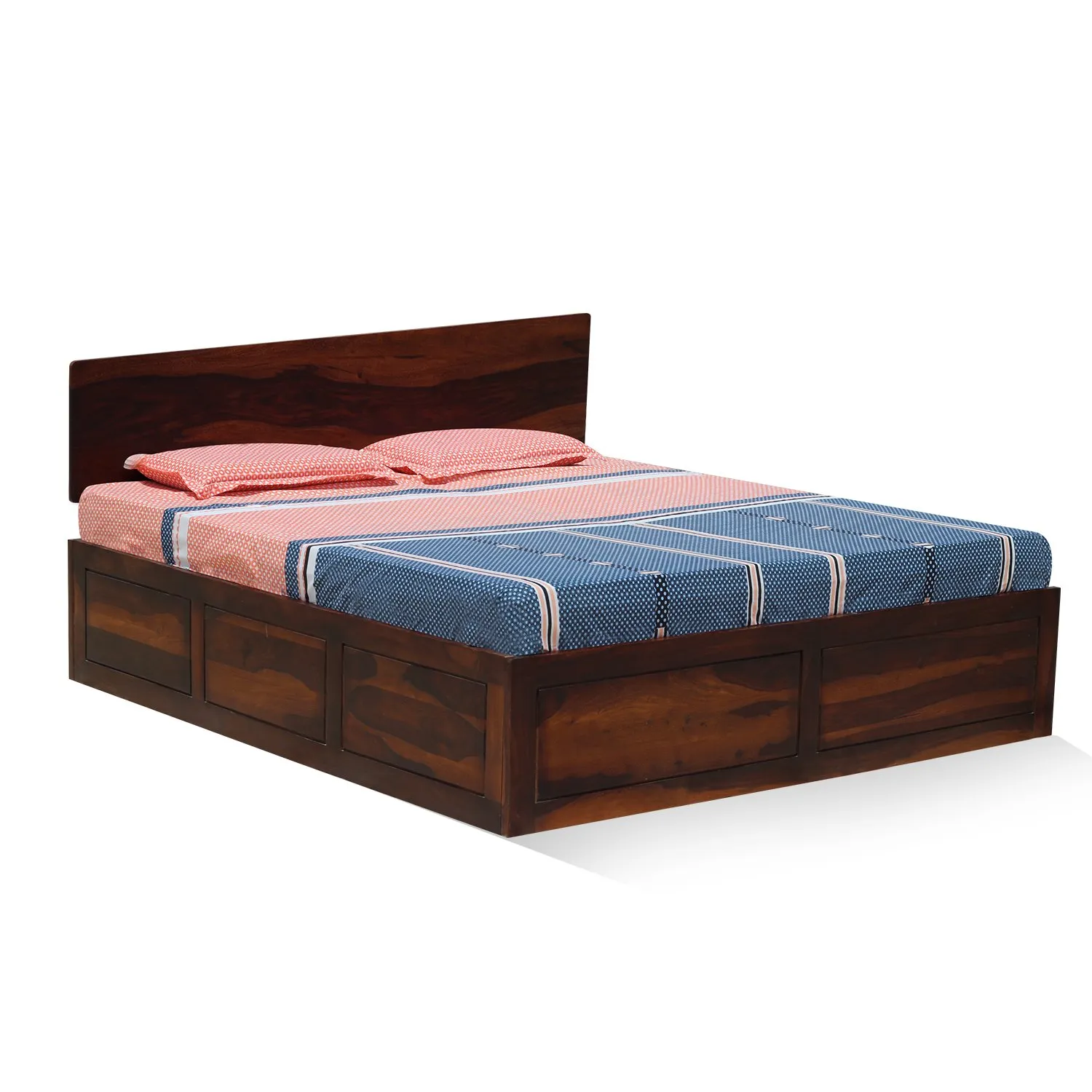 Royal Finish Alfriko King Size Storage Bed In Solid Sheesham wood sheesham wood bed image 5