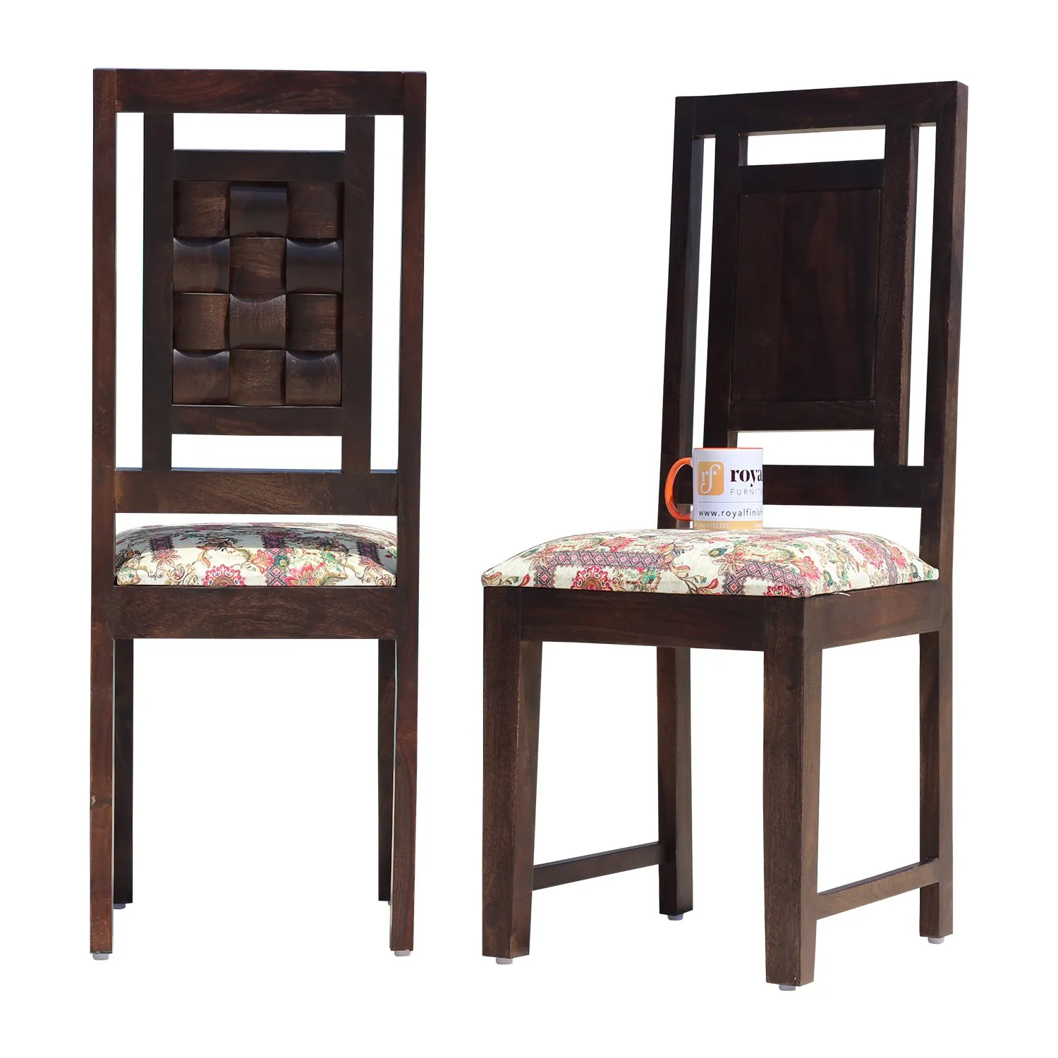 Royal Finish Nivora Moderna Dining Two Chairs in Sheesham with wallnut color