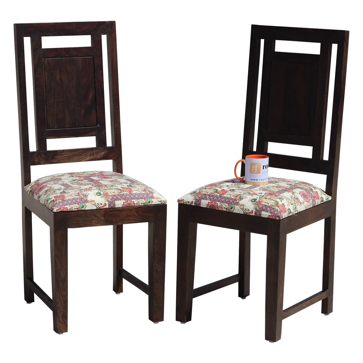 Royal Finish Nivora Moderna Dining Two Chairs in Sheesham with wallnut color sheesham dining table image 2