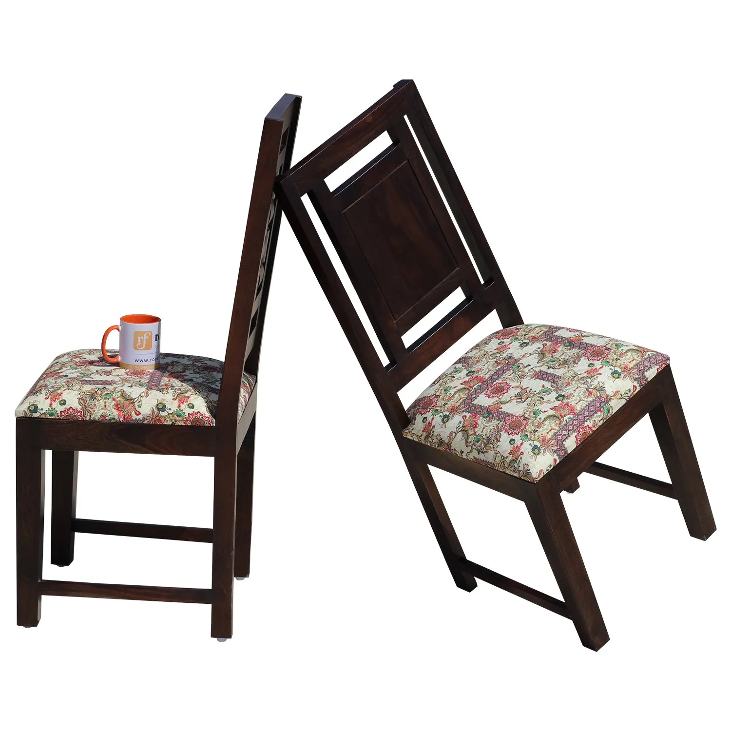 Royal Finish Nivora Moderna Dining Two Chairs in Sheesham with wallnut color sheesham dining table image 7
