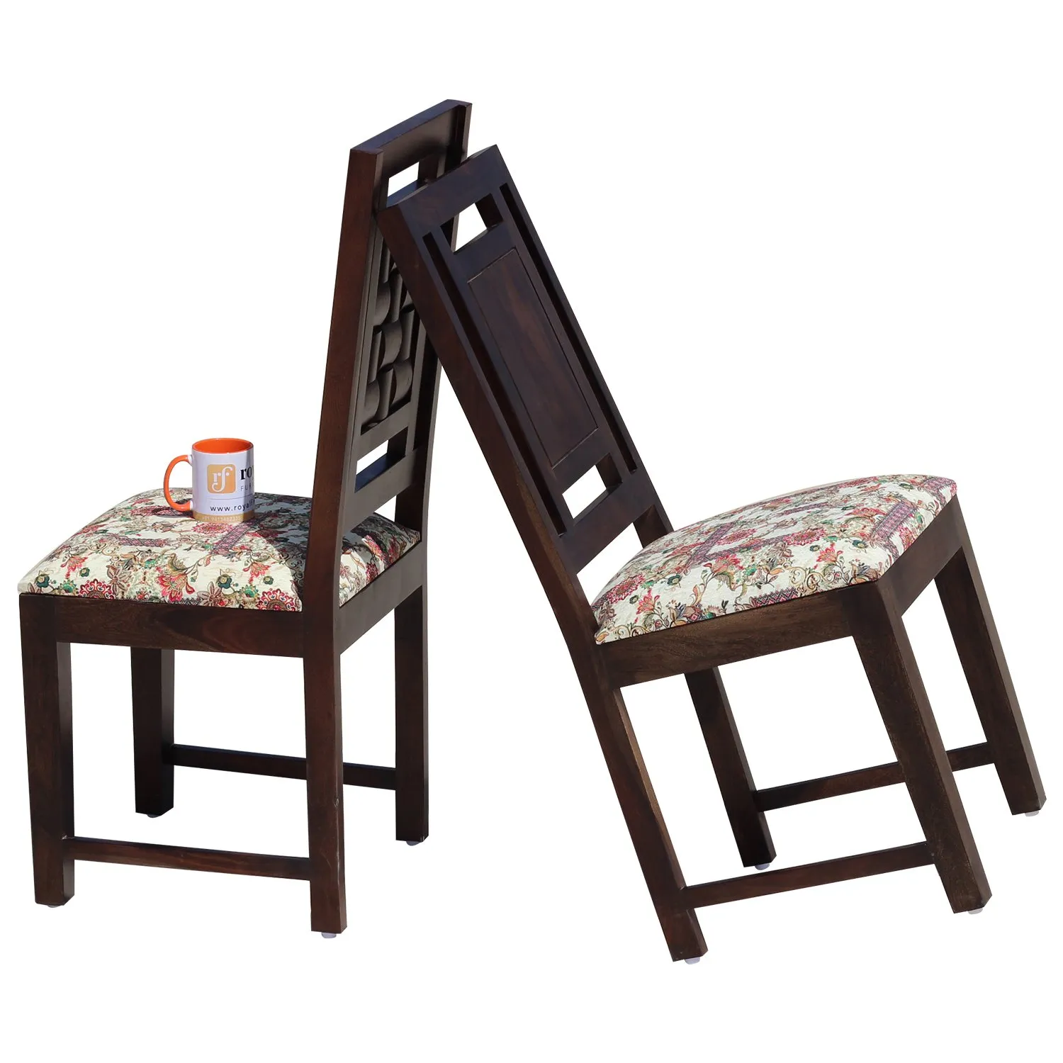 Royal Finish Nivora Moderna Dining Two Chairs in Sheesham with wallnut color sheesham dining table image 8