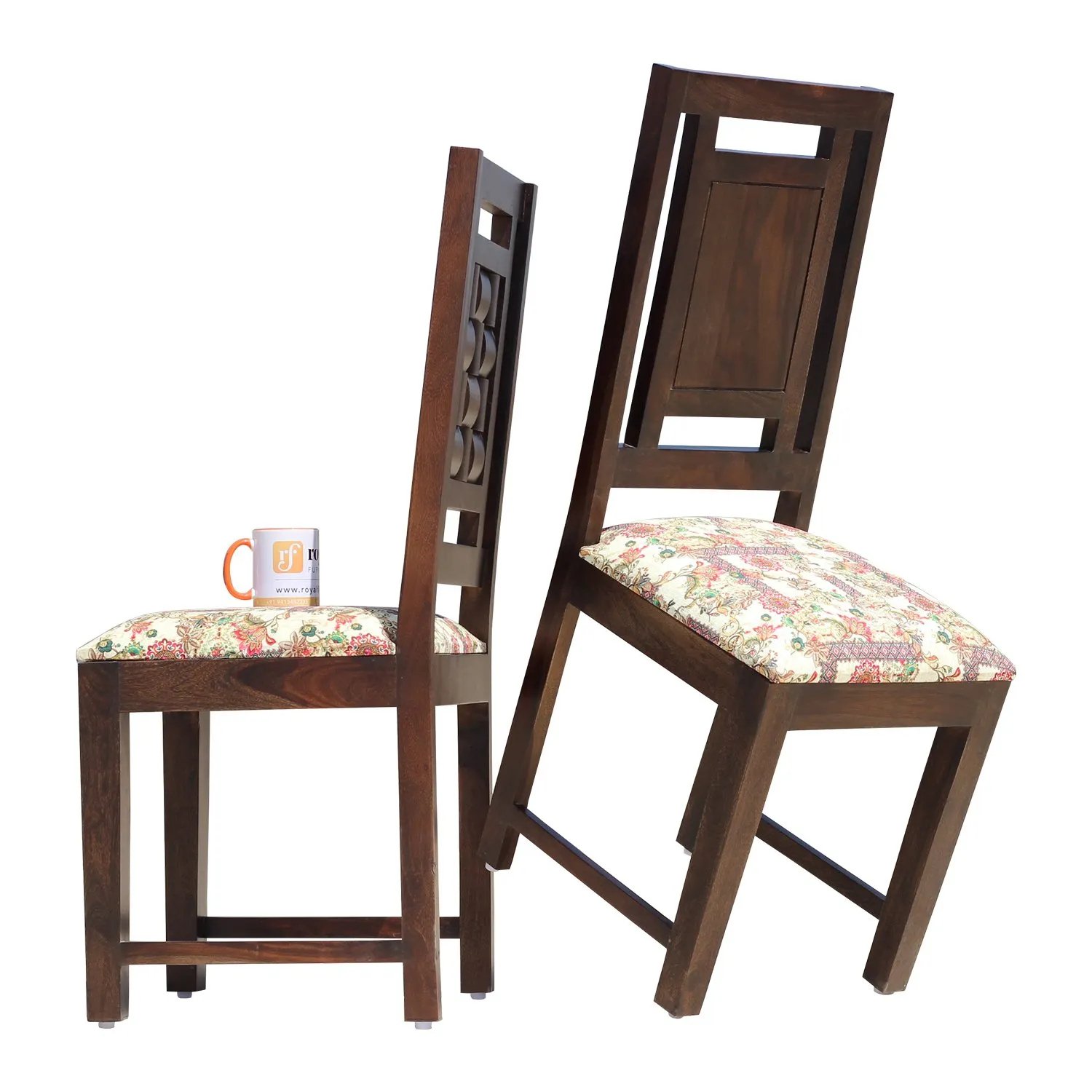 Royal Finish Nivora Moderna Dining Two Chairs in Sheesham with wallnut color sheesham dining table image 9