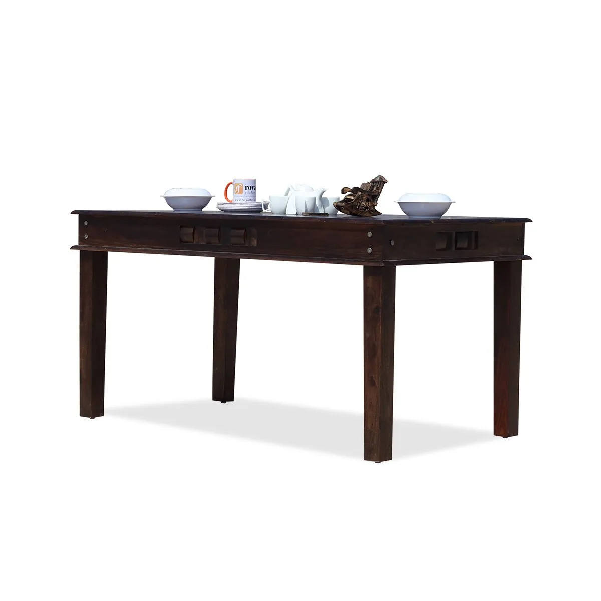 Royal Finish Nivora Moderna Dining Table in Sheesham with wallnut color sheesham dining table image 2