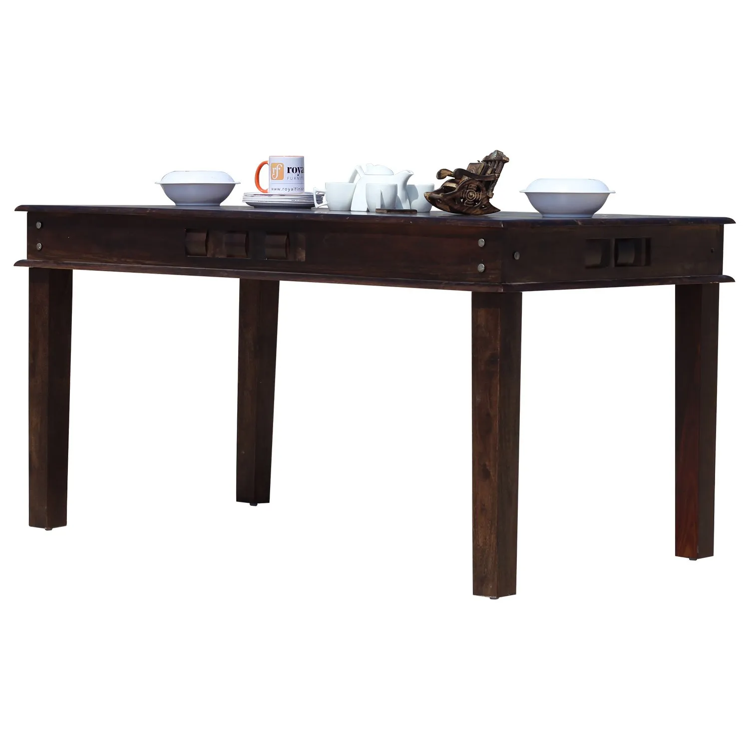 Royal Finish Nivora Moderna Dining Table in Sheesham with wallnut color sheesham dining table image 4