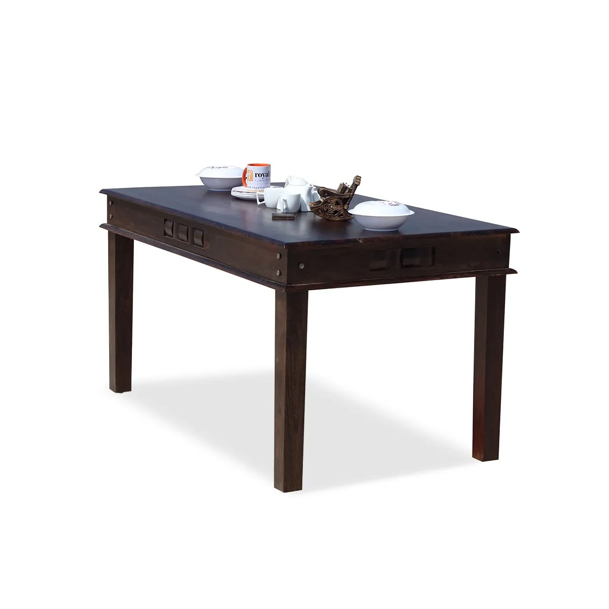 Royal Finish Nivora Moderna Dining Table in Sheesham with wallnut color sheesham dining table image 7